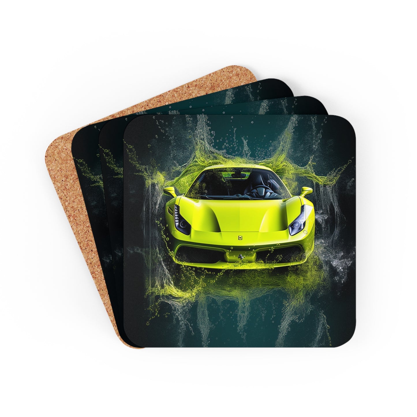 Corkwood Coaster Set Farrari Water 4