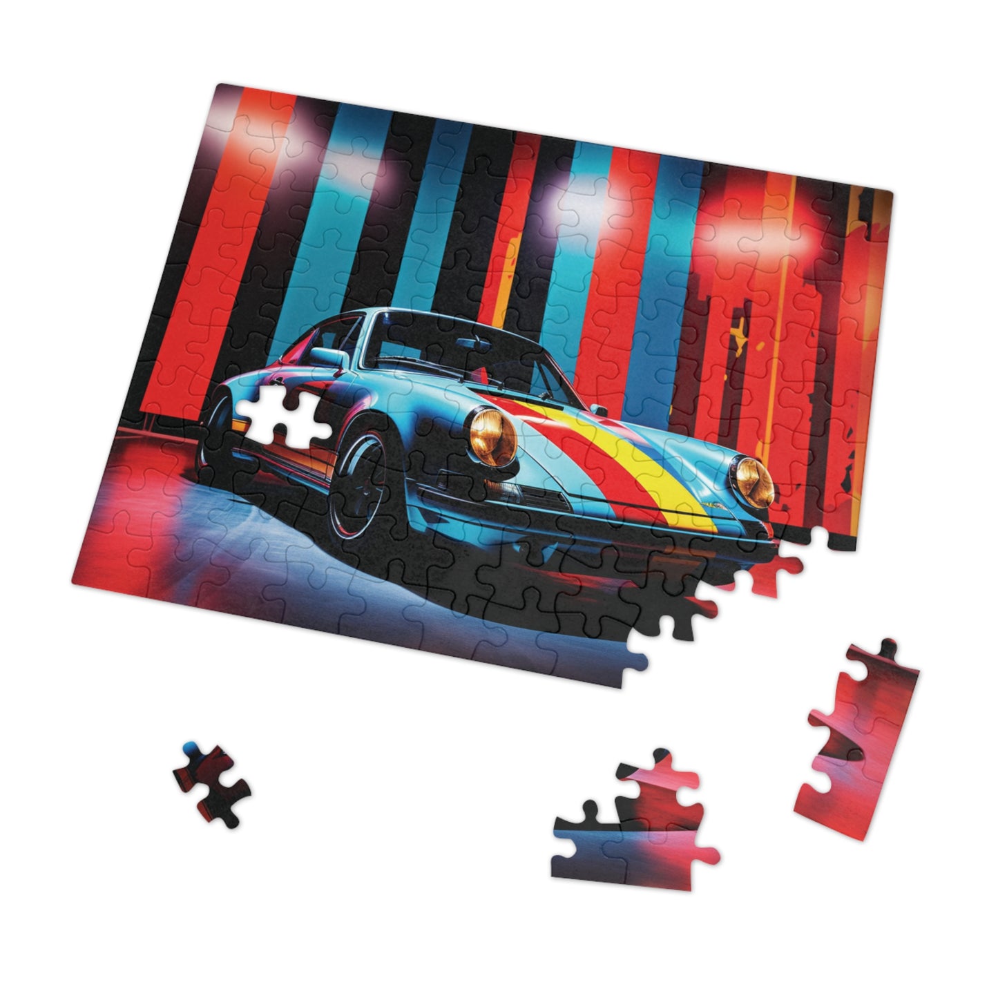 Jigsaw Puzzle (30, 110, 252, 500,1000-Piece) Macro American Flag Porsche 3