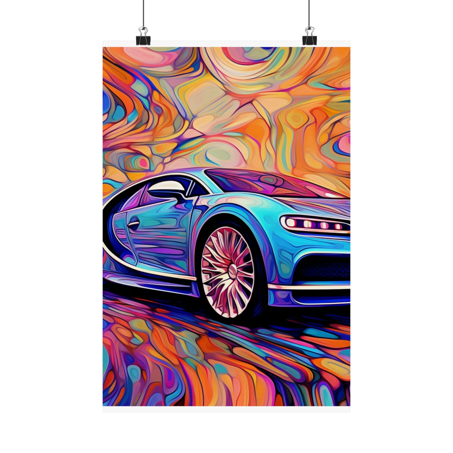 Premium Matte Vertical Posters Bugatti Abstract Concept 3