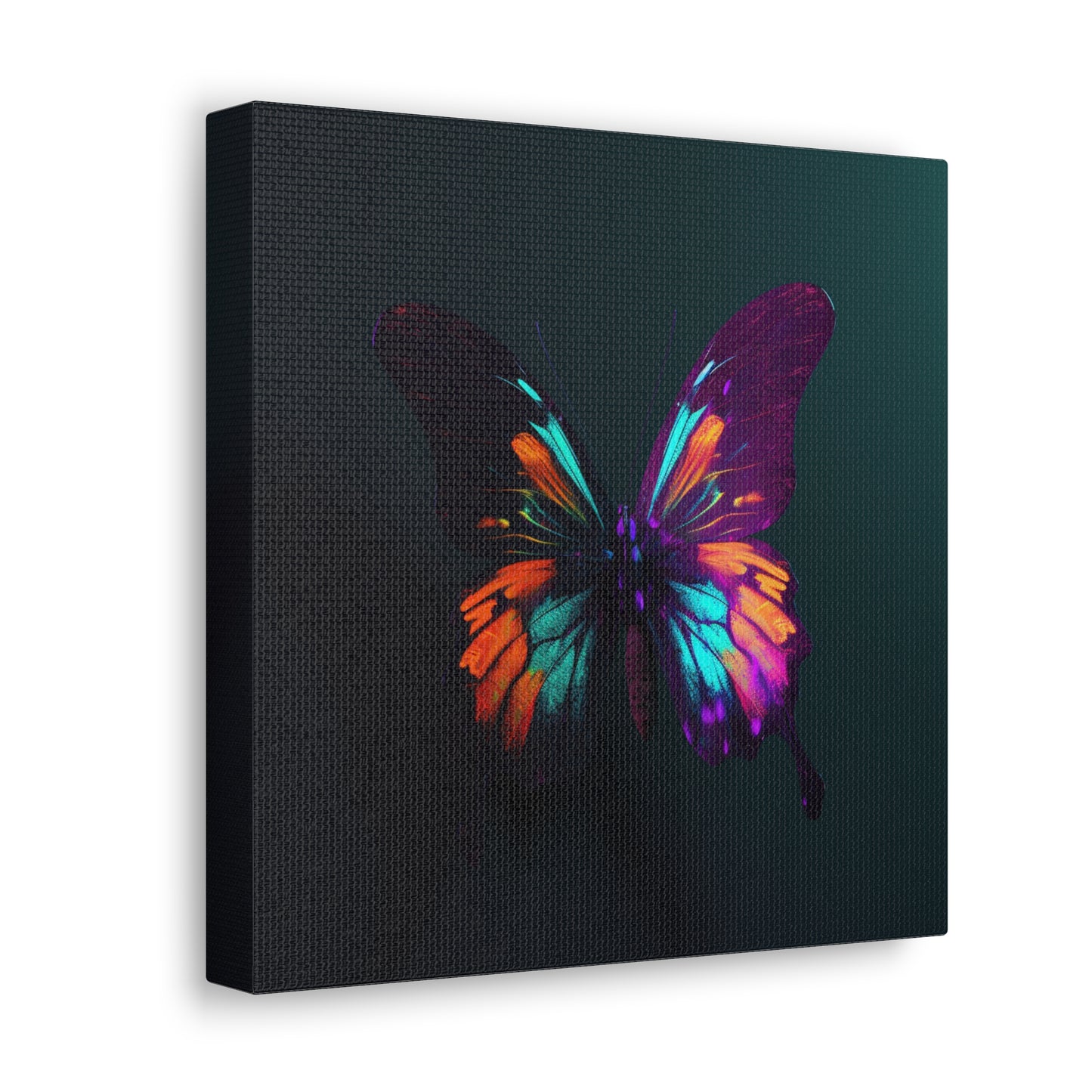 Canvas Gallery Wraps Hyper Colorful Butterfly Purple 4