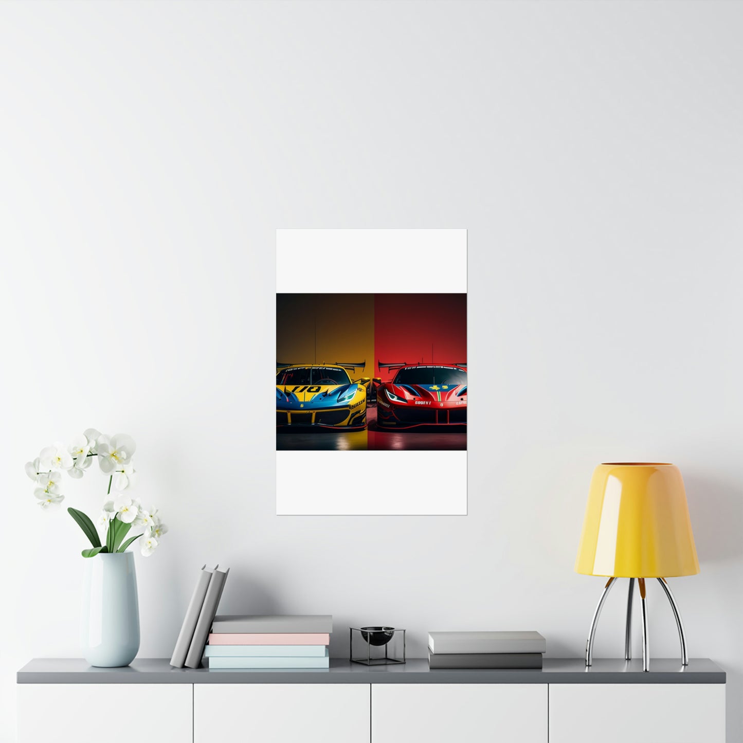 Premium Matte Vertical Posters Ferrari Red Blue 3