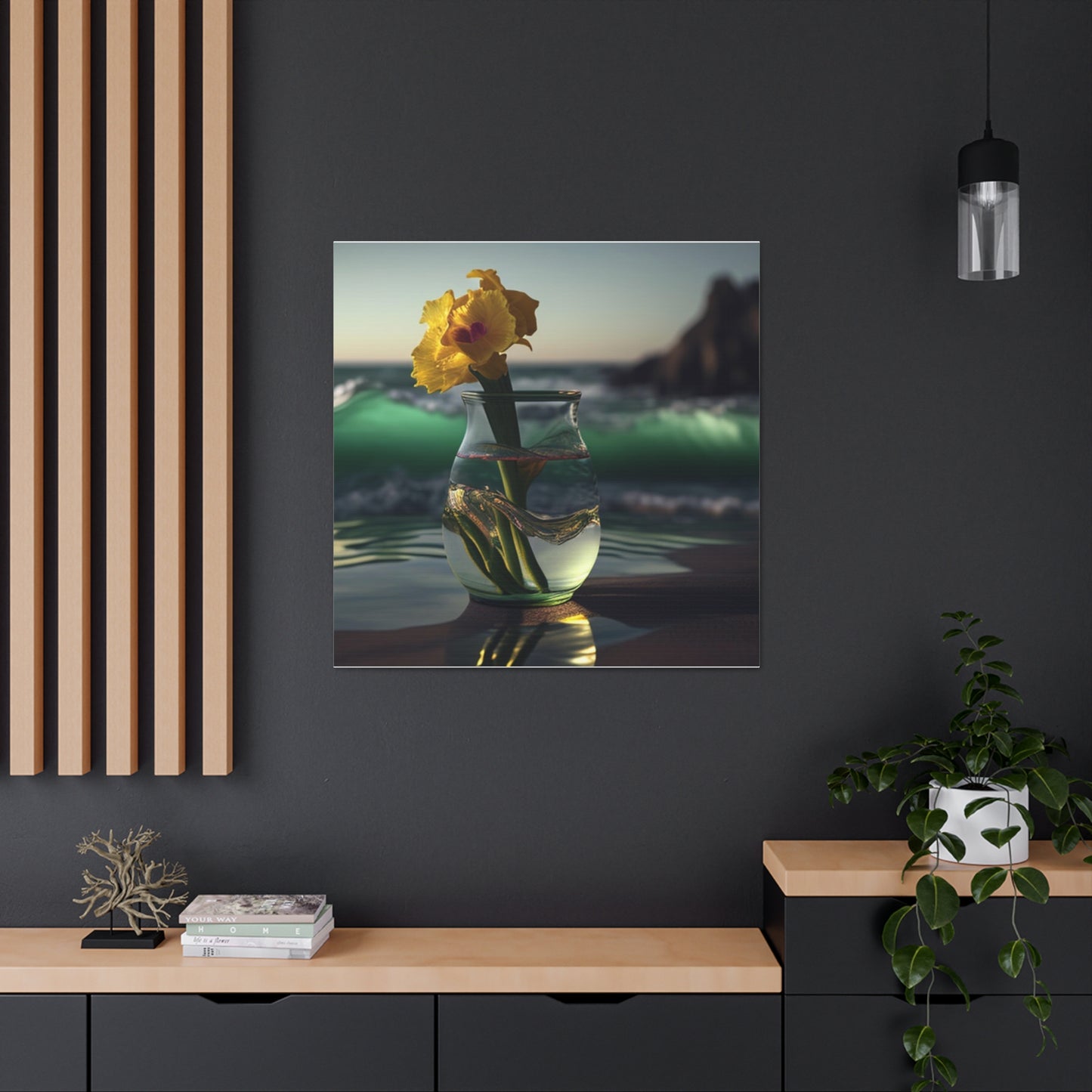 Canvas Gallery Wraps Yellow Gladiolus glass 1