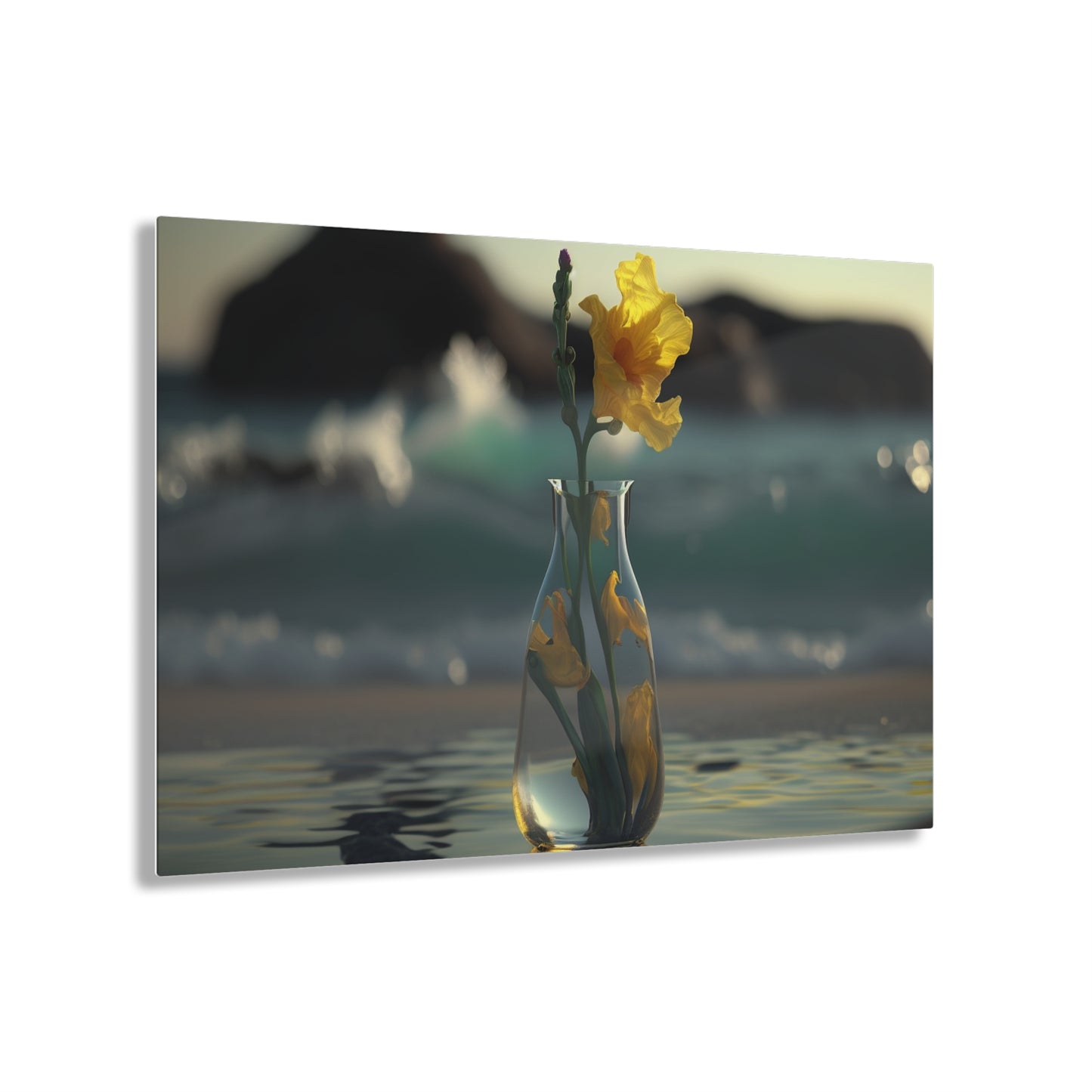 Acrylic Prints Yellow Gladiolus glass 2