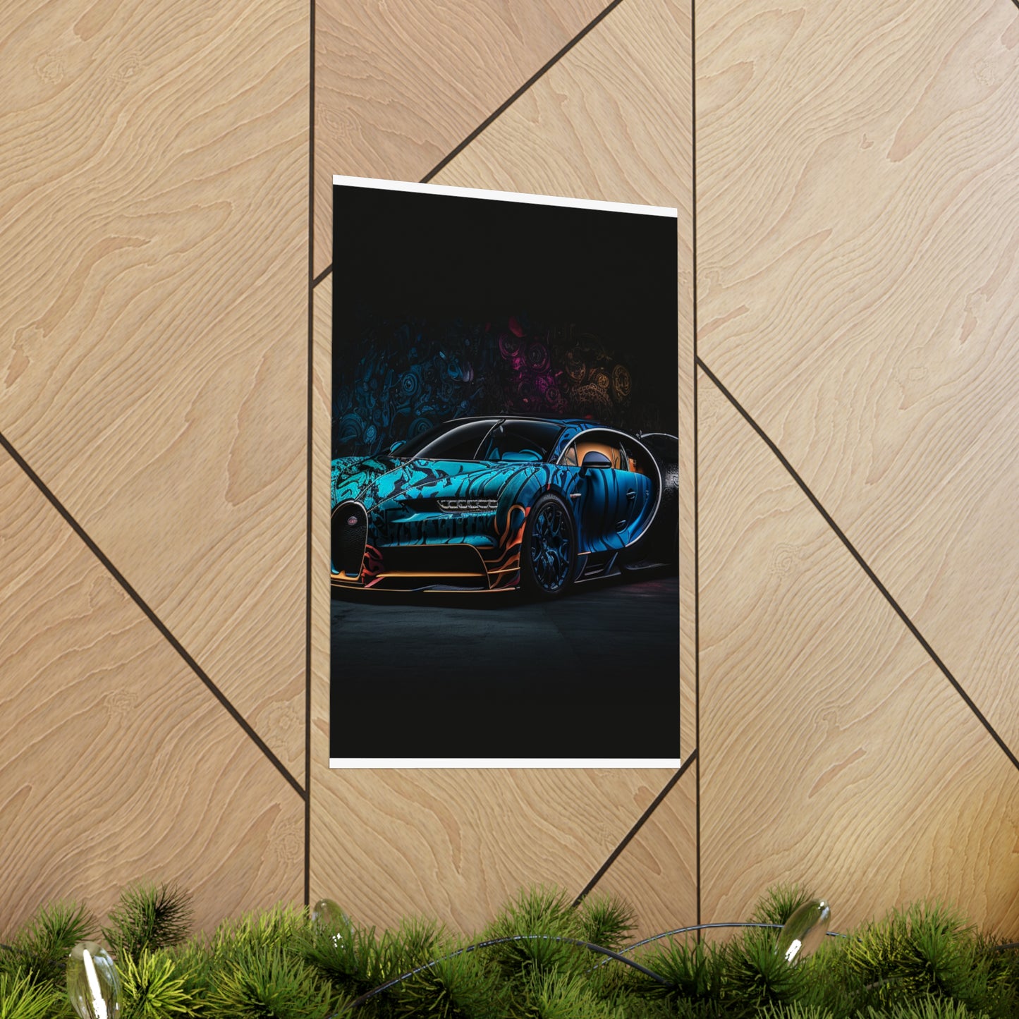 Premium Matte Vertical Posters Bugatti Blue 3