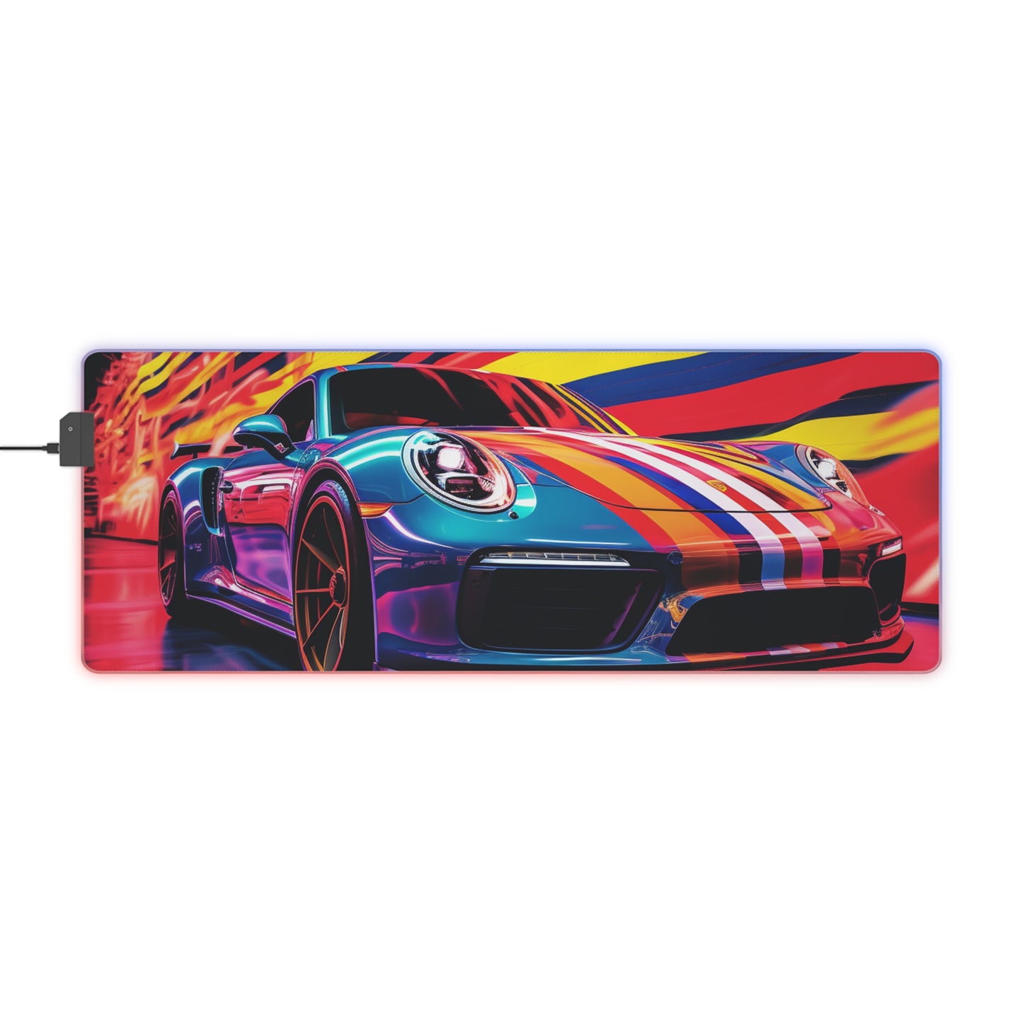 LED Gaming Mouse Pad Macro American Flag Porsche 2