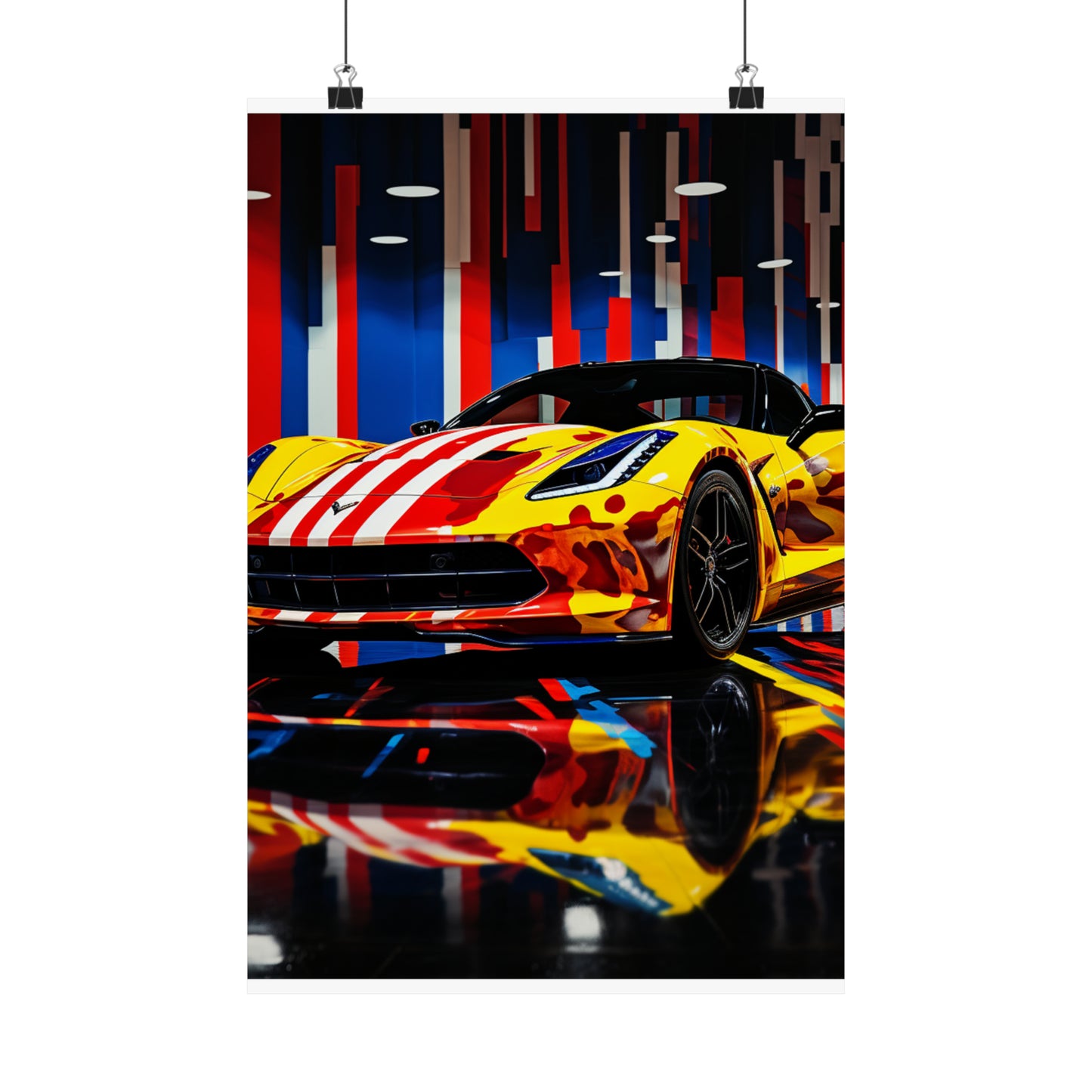 Premium Matte Vertical Posters Macro Flag Ferrari 4