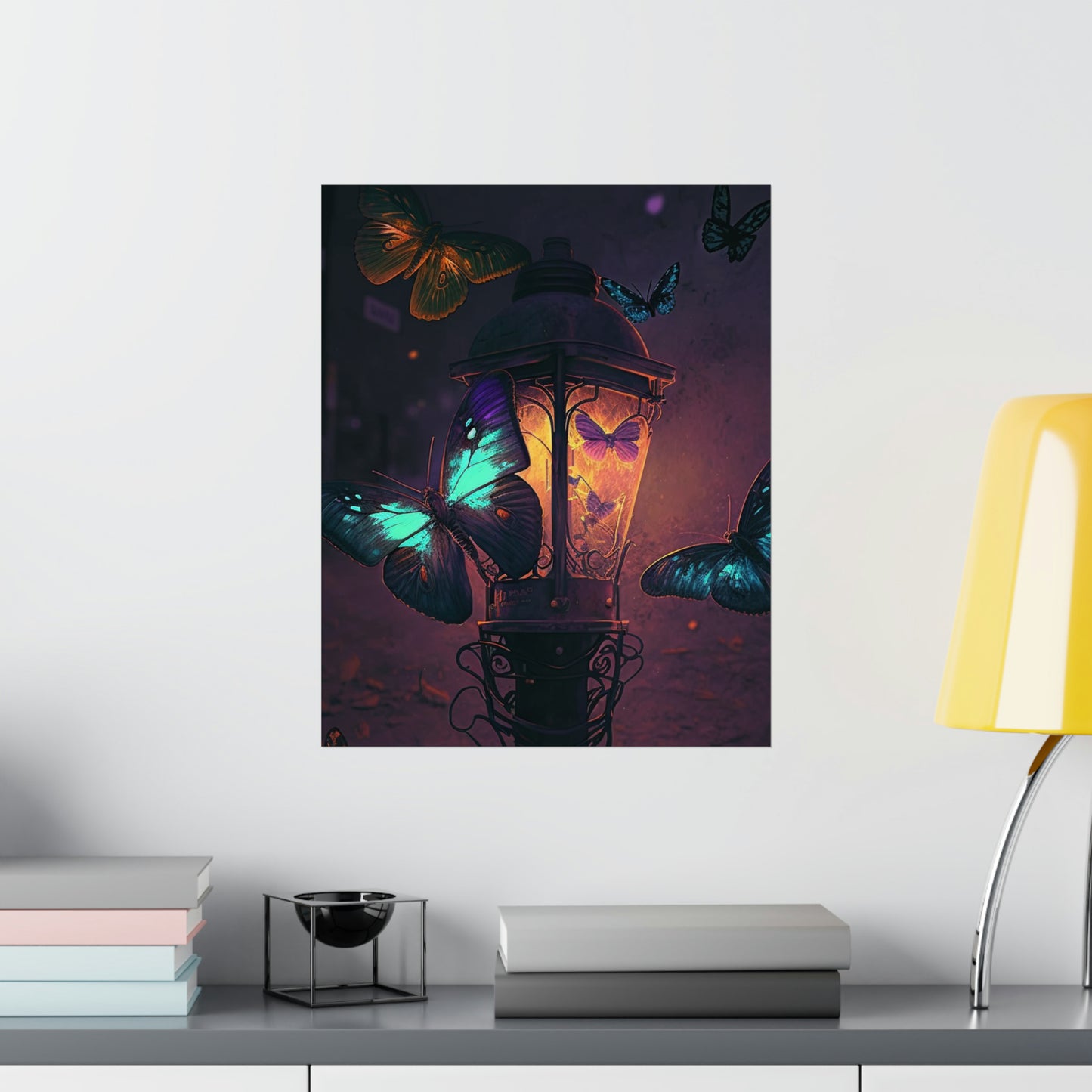 Premium Matte Vertical Posters Street Light Butterfly 4