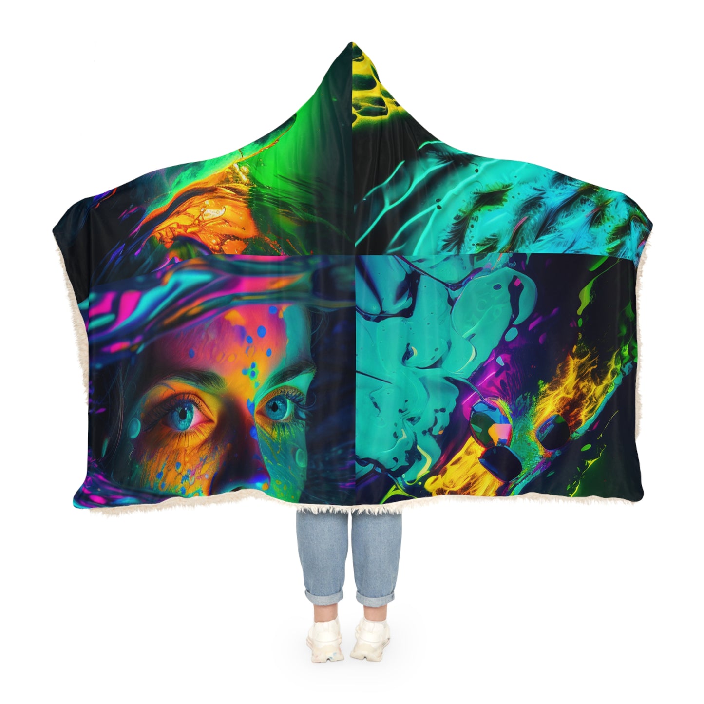 Snuggle Hooded Blanket Florescent Glow 5