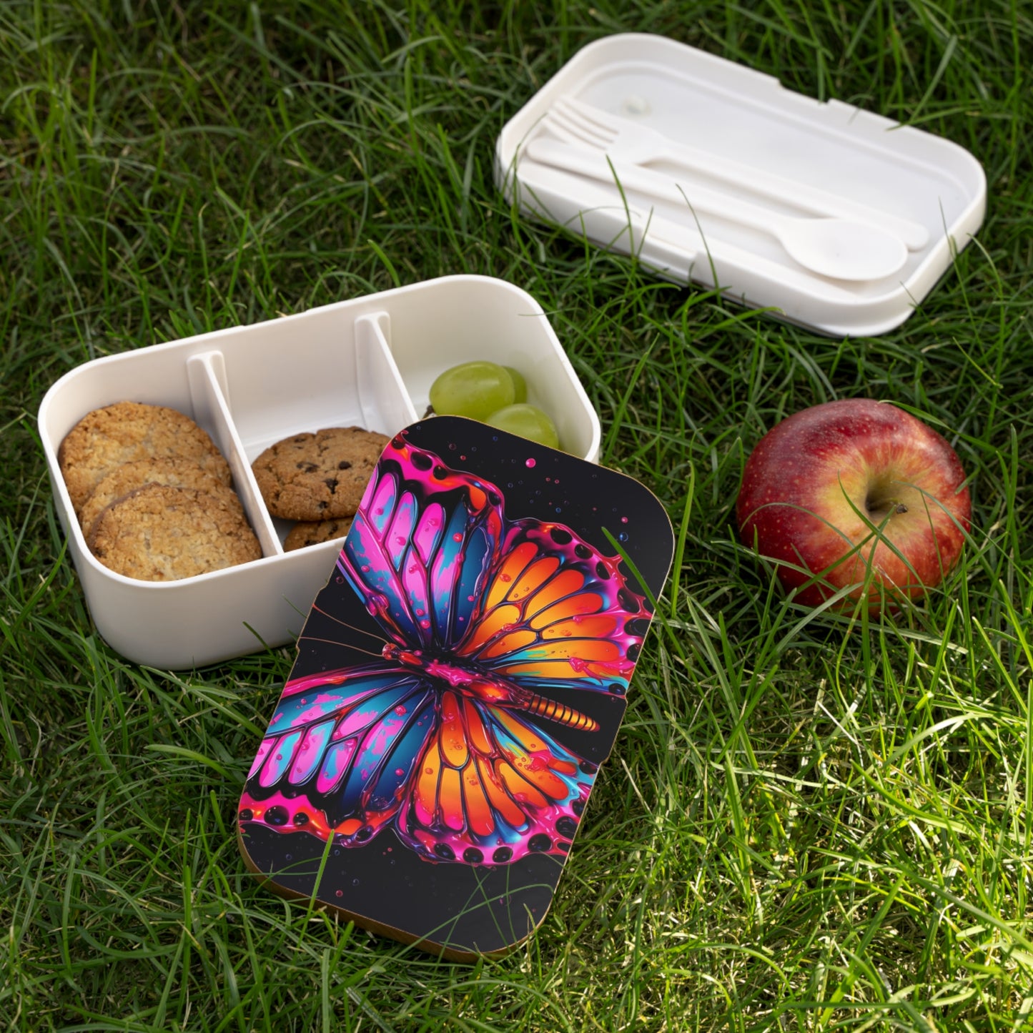 Bento Lunch Box Pink Butterfly Flair 1