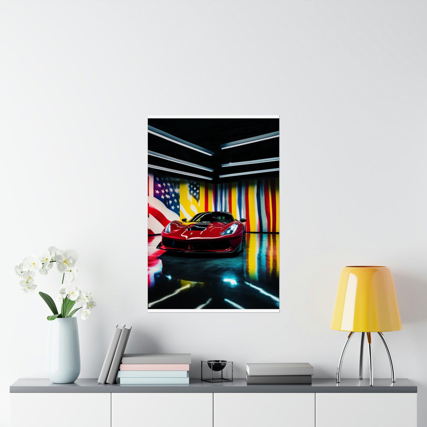 Premium Matte Vertical Posters Macro Flag Ferrari 2