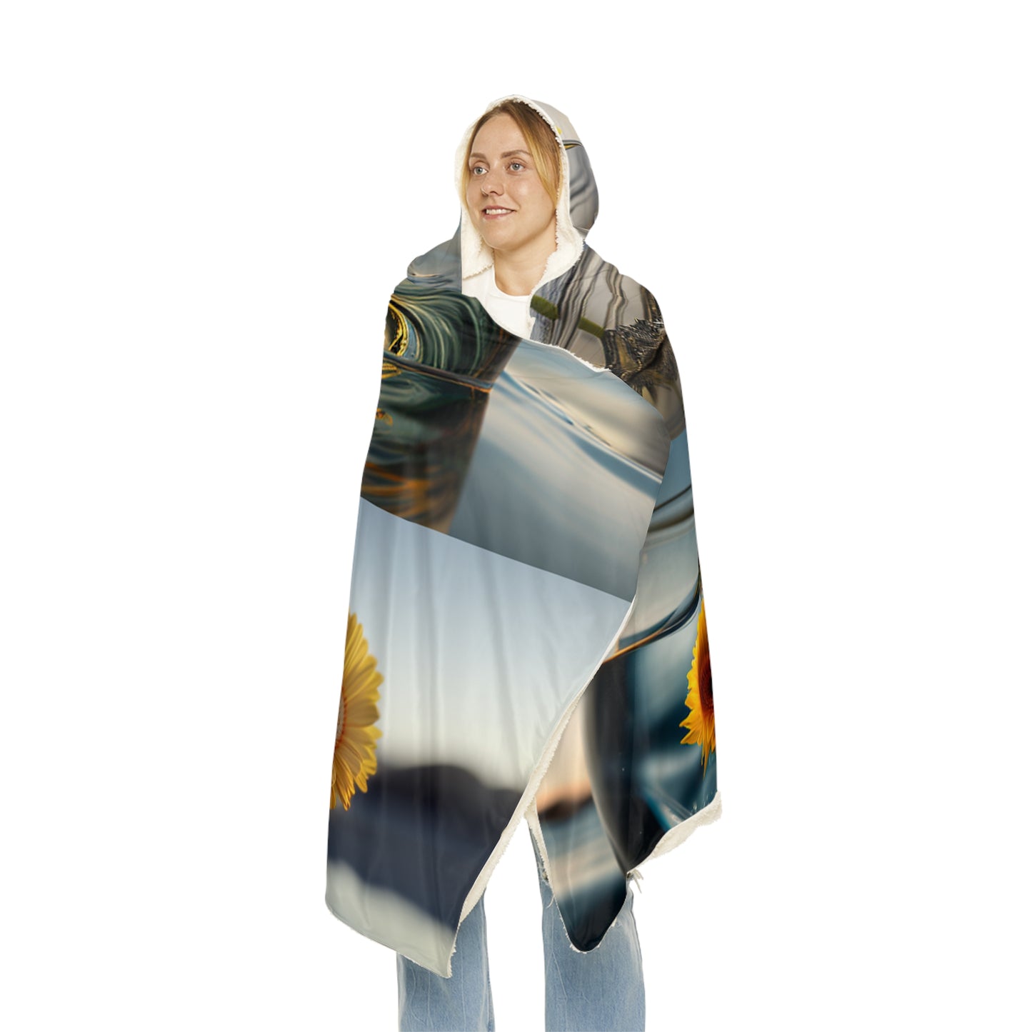 Snuggle Hooded Blanket yello Gerbera glass 5