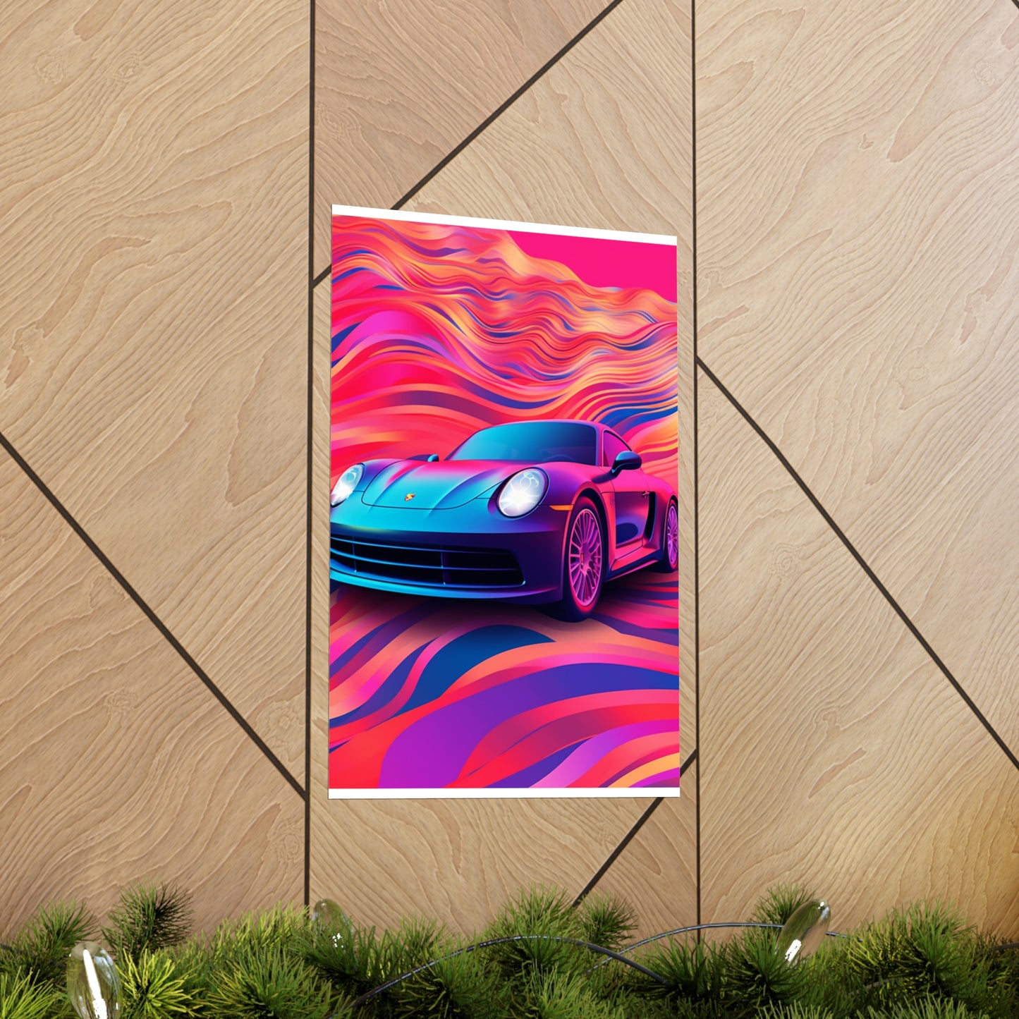 Premium Matte Vertical Posters Porsche Water Fusion 3