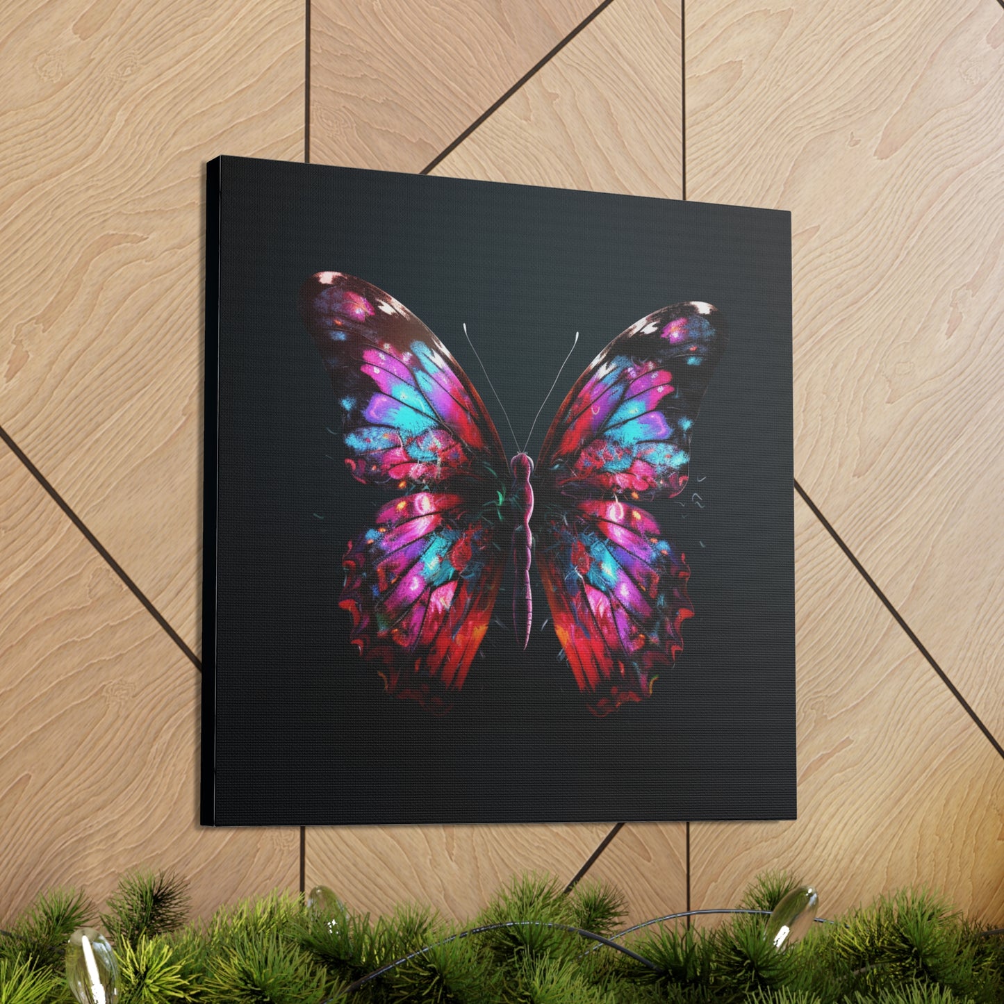 Canvas Gallery Wraps Hyper Colorful Butterfly Macro 3