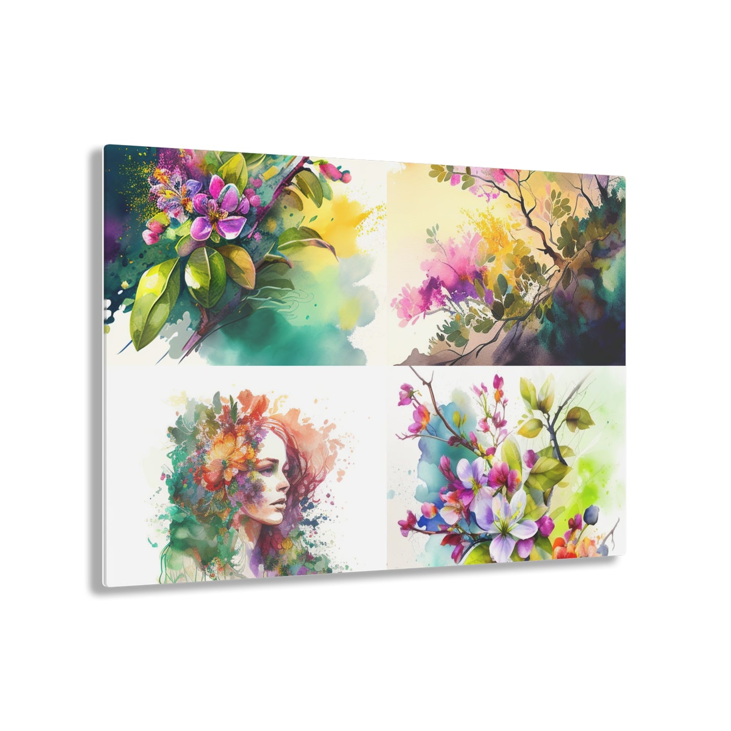 Acrylic Prints Mother Nature Bright Spring Colors Realistic Watercolor 5