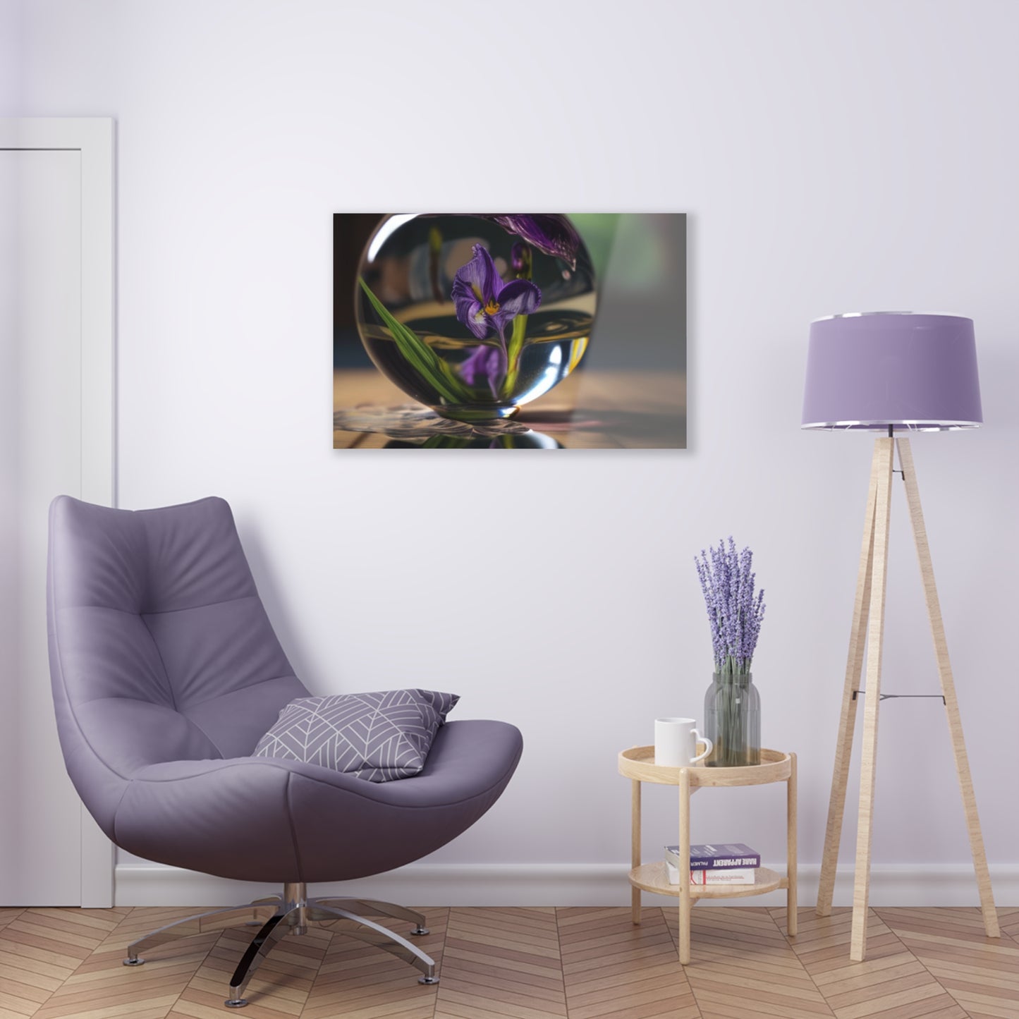 Acrylic Prints Purple Iris in a vase 1