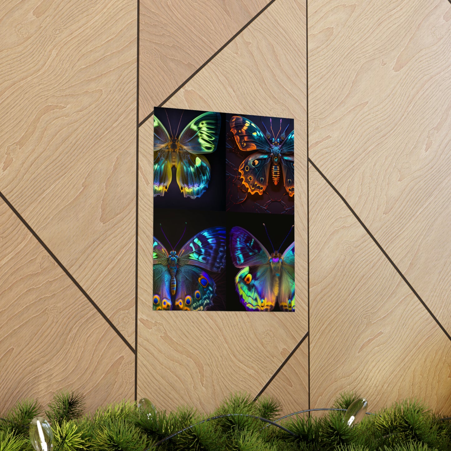 Premium Matte Vertical Posters Neon Hue Butterfly 5