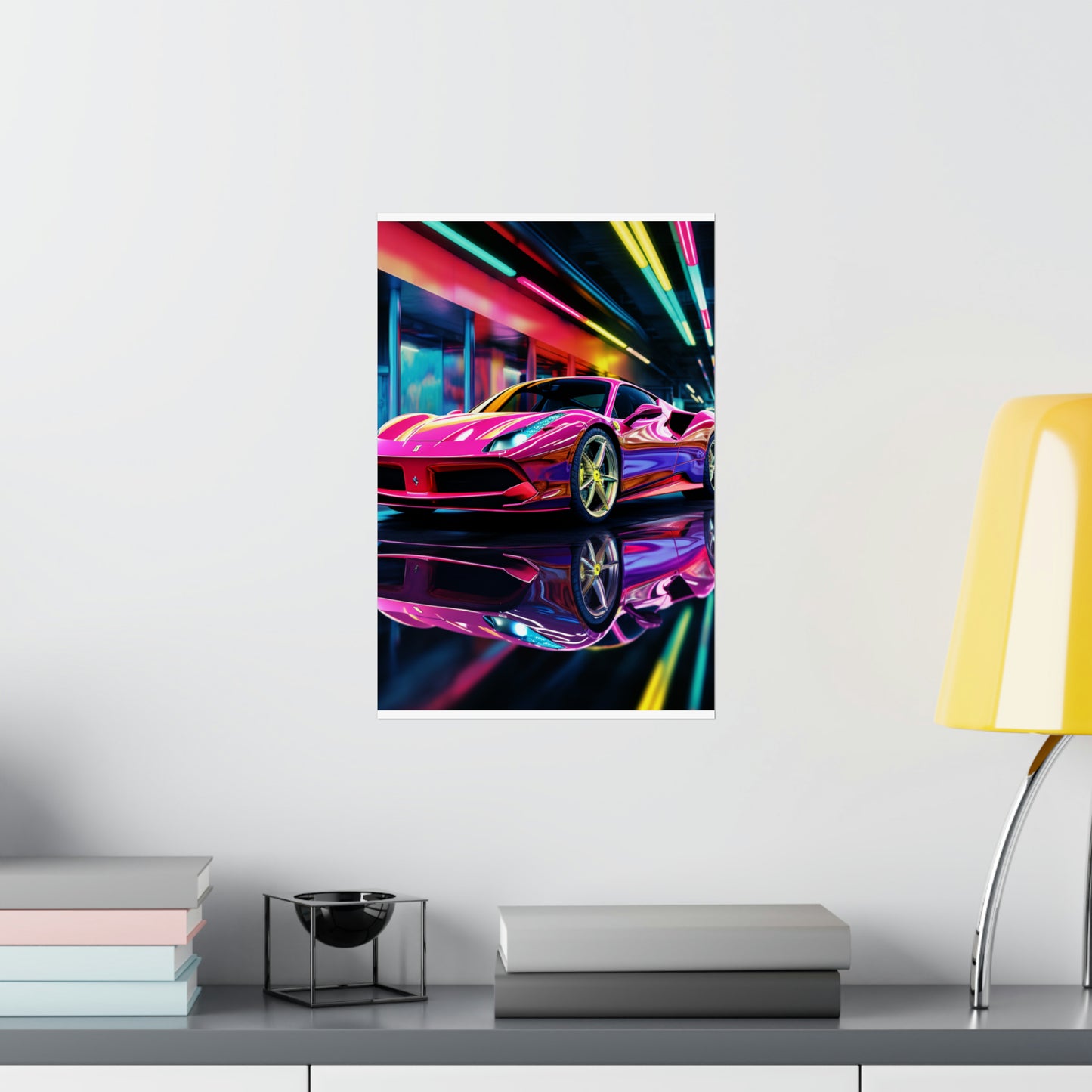 Premium Matte Vertical Posters Pink Macro Ferrari 4