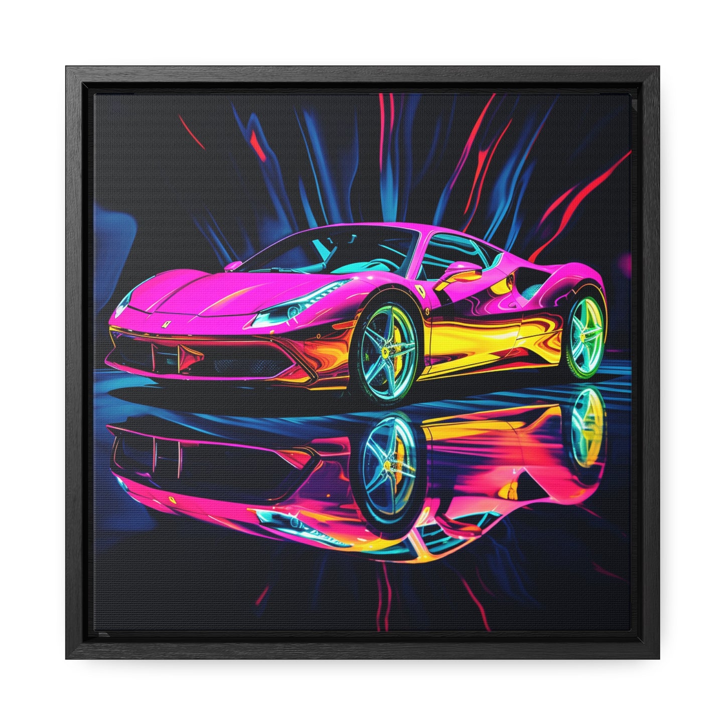 Gallery Canvas Wraps, Square Frame Pink Macro Ferrari 3