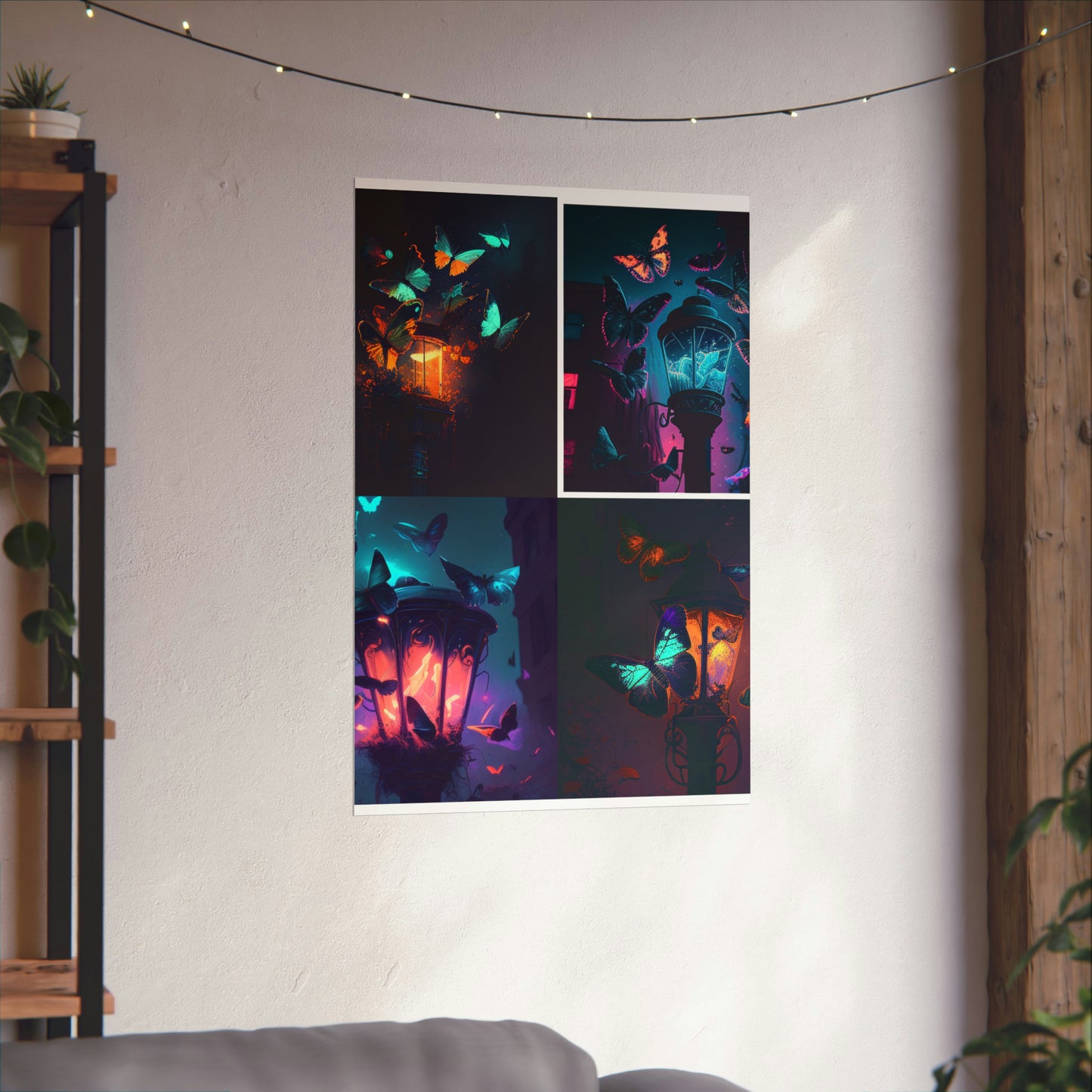 Premium Matte Vertical Posters Street Light Butterfly 5