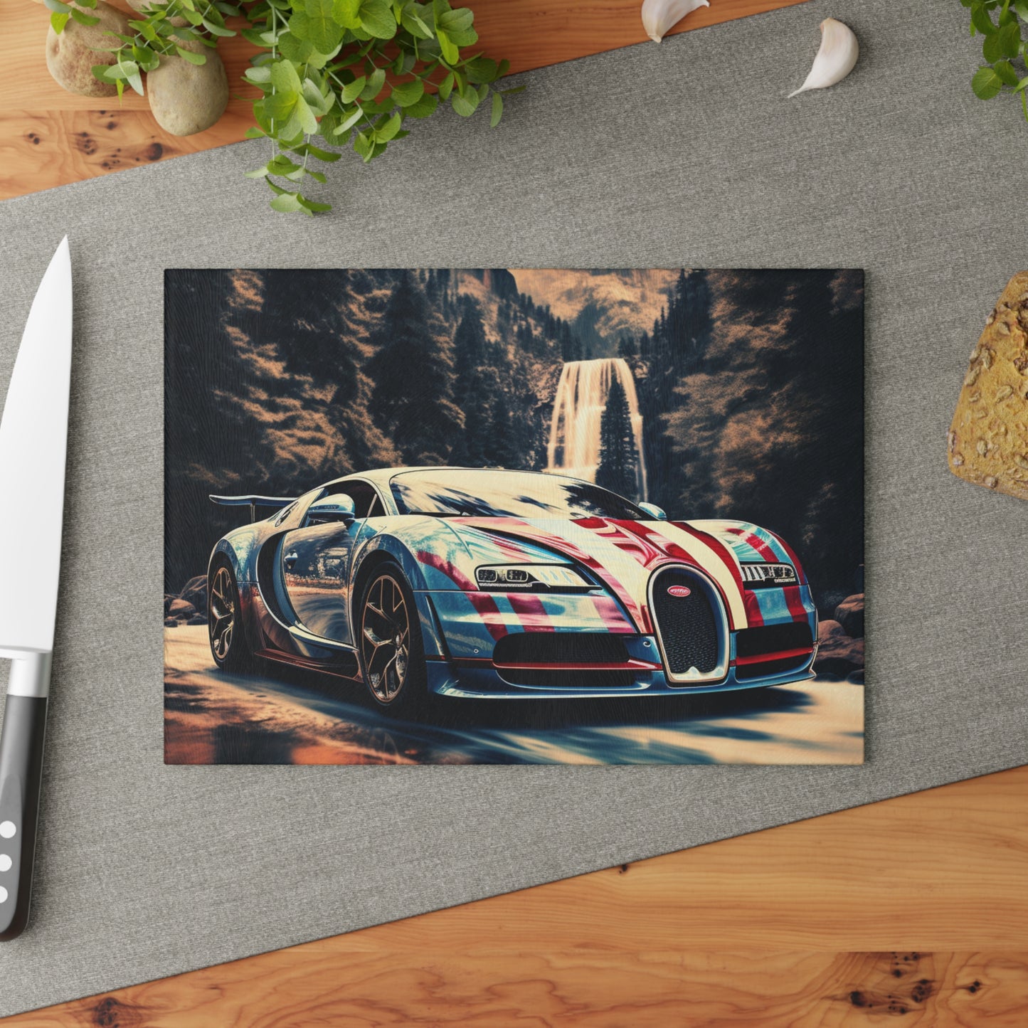 Glass Cutting Board Bugatti Waterfall 1