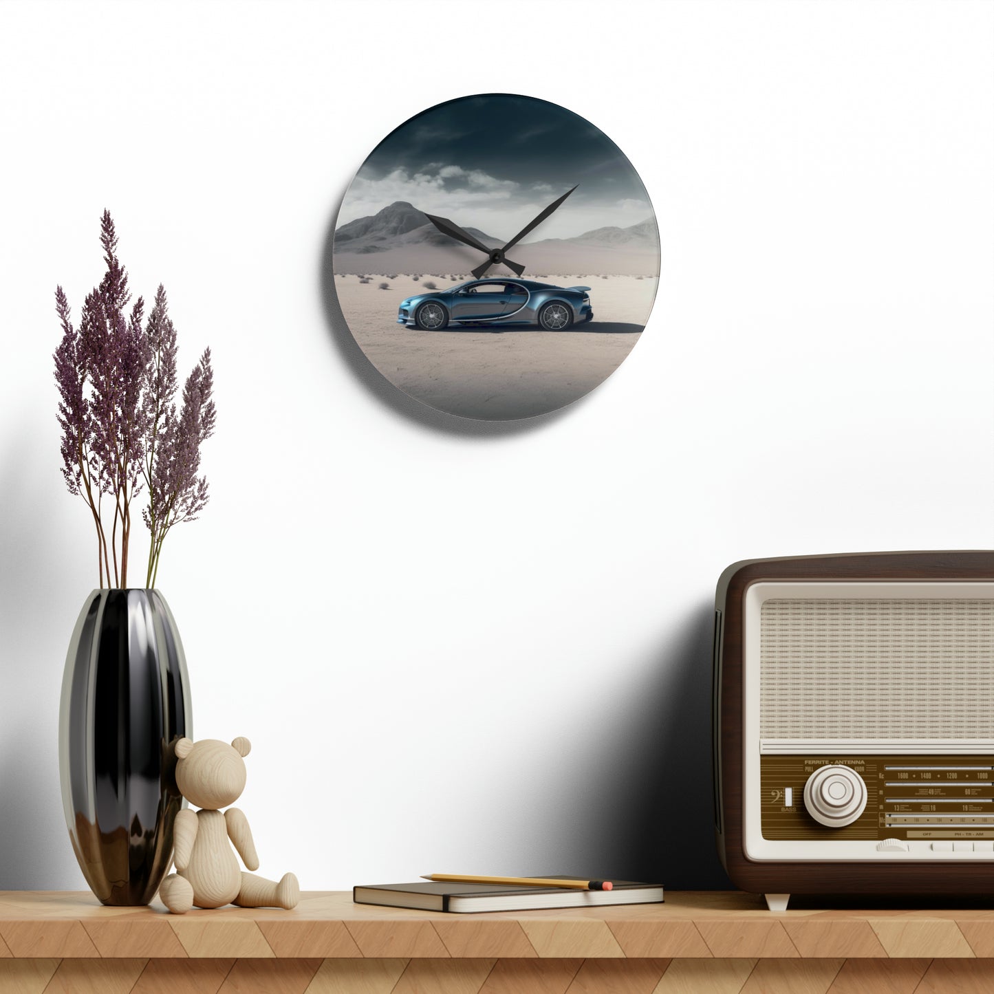 Acrylic Wall Clock Bugatti Real Look 1