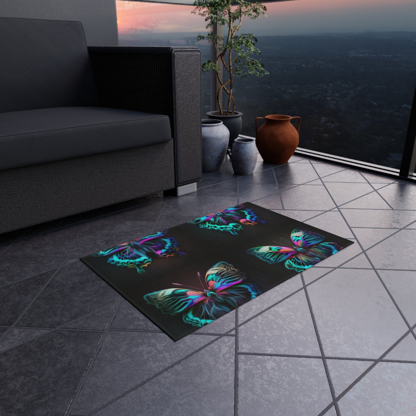 Outdoor Rug  Neon Butterfly Fusion 5