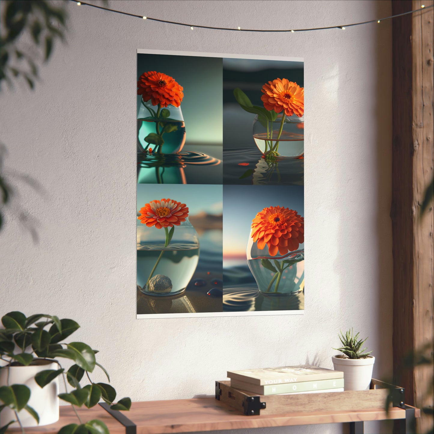 Premium Matte Vertical Posters Orange Zinnia 5