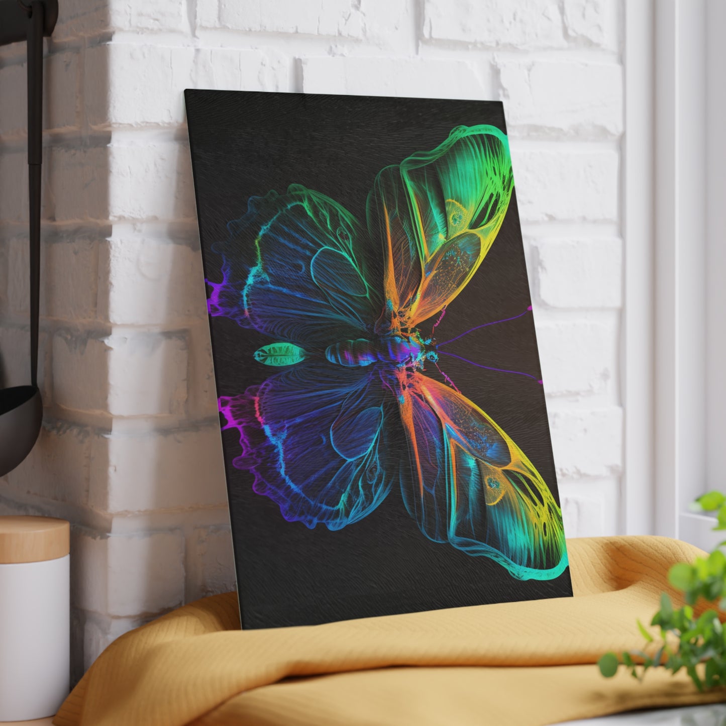 Glass Cutting Board Raw Hyper Color Butterfly 3