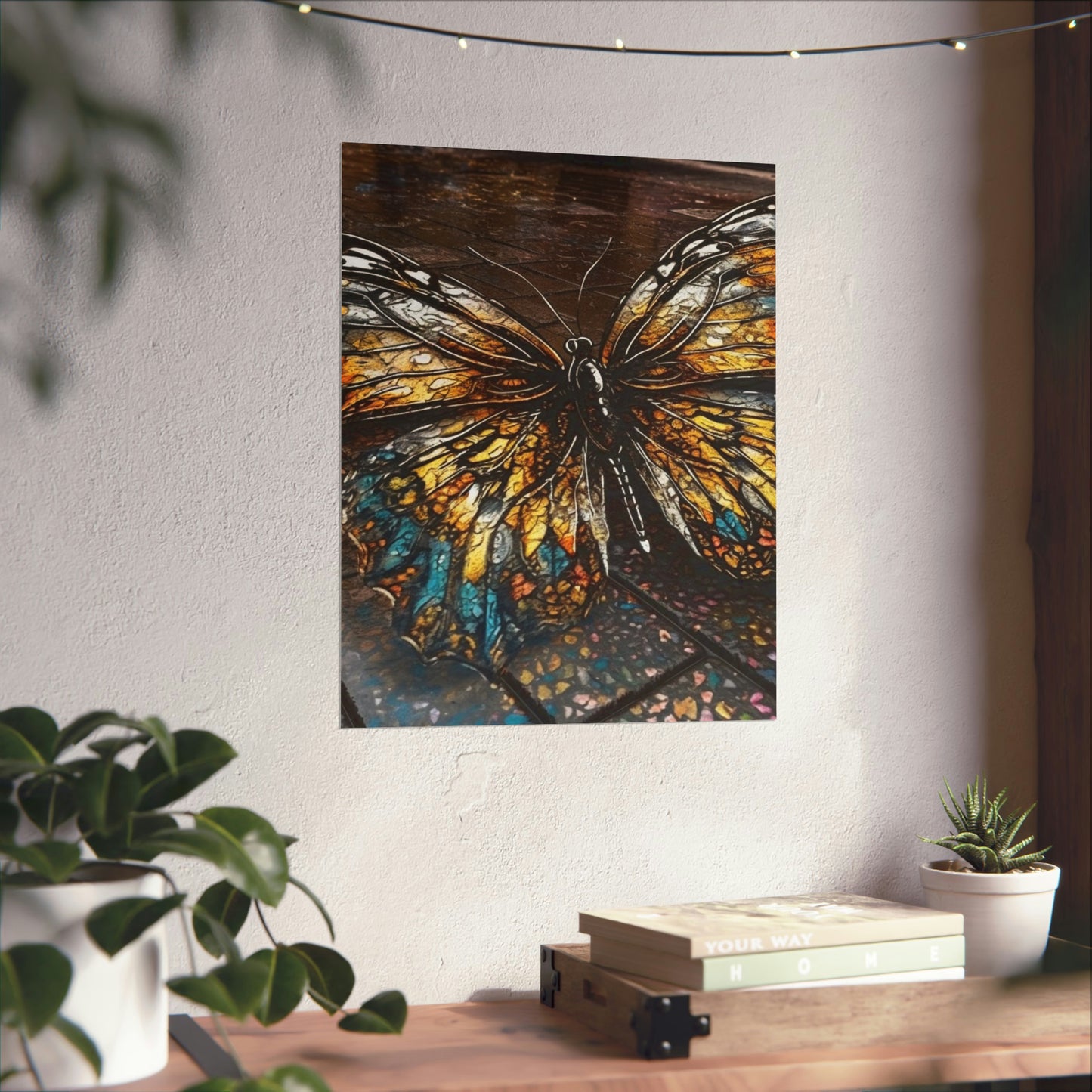 Premium Matte Vertical Posters Water Butterfly Street 1