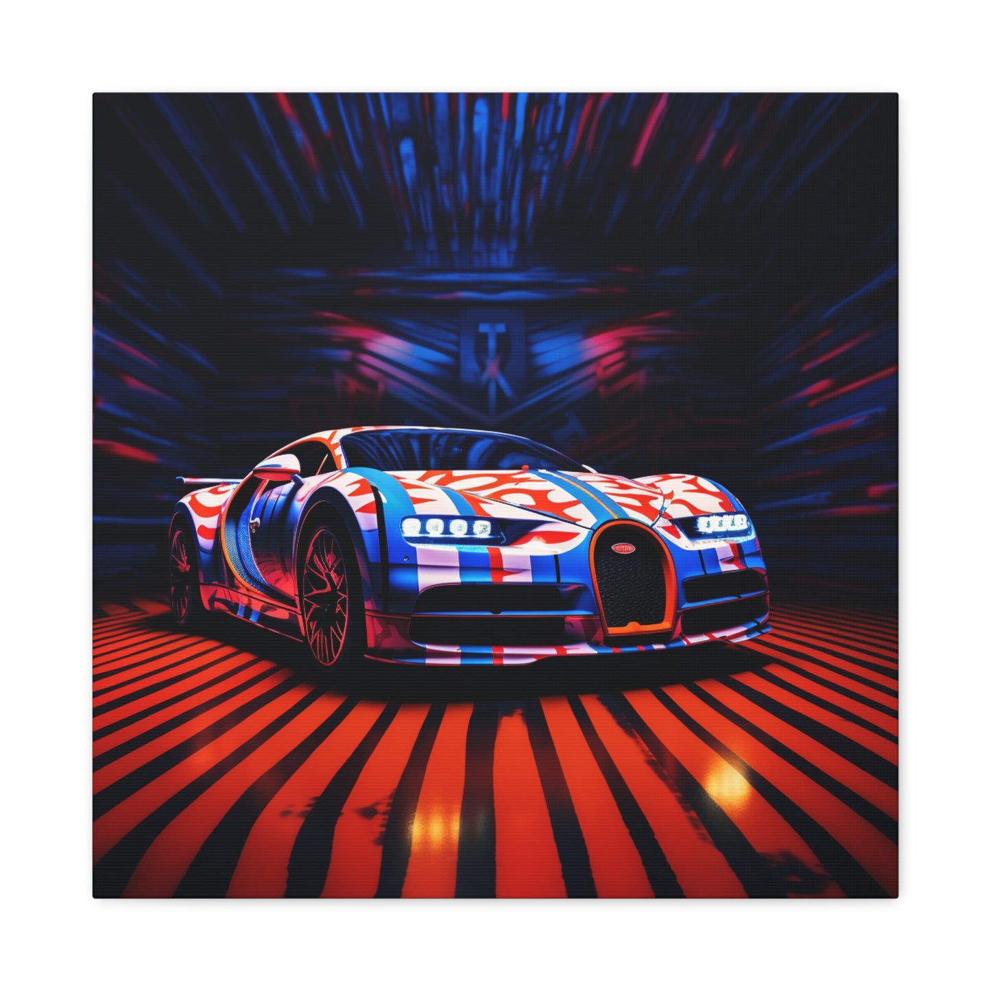 Canvas Gallery Wraps Macro Bugatti American Flag 1