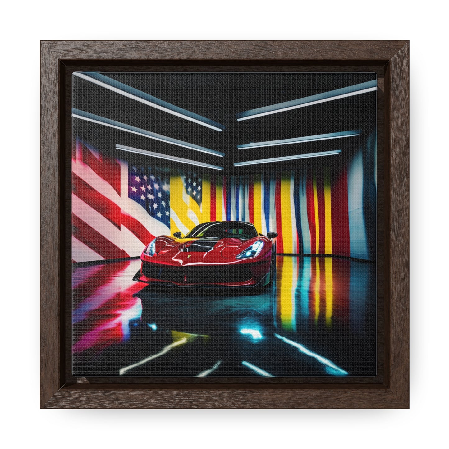 Gallery Canvas Wraps, Square Frame Macro Flag Ferrari 2