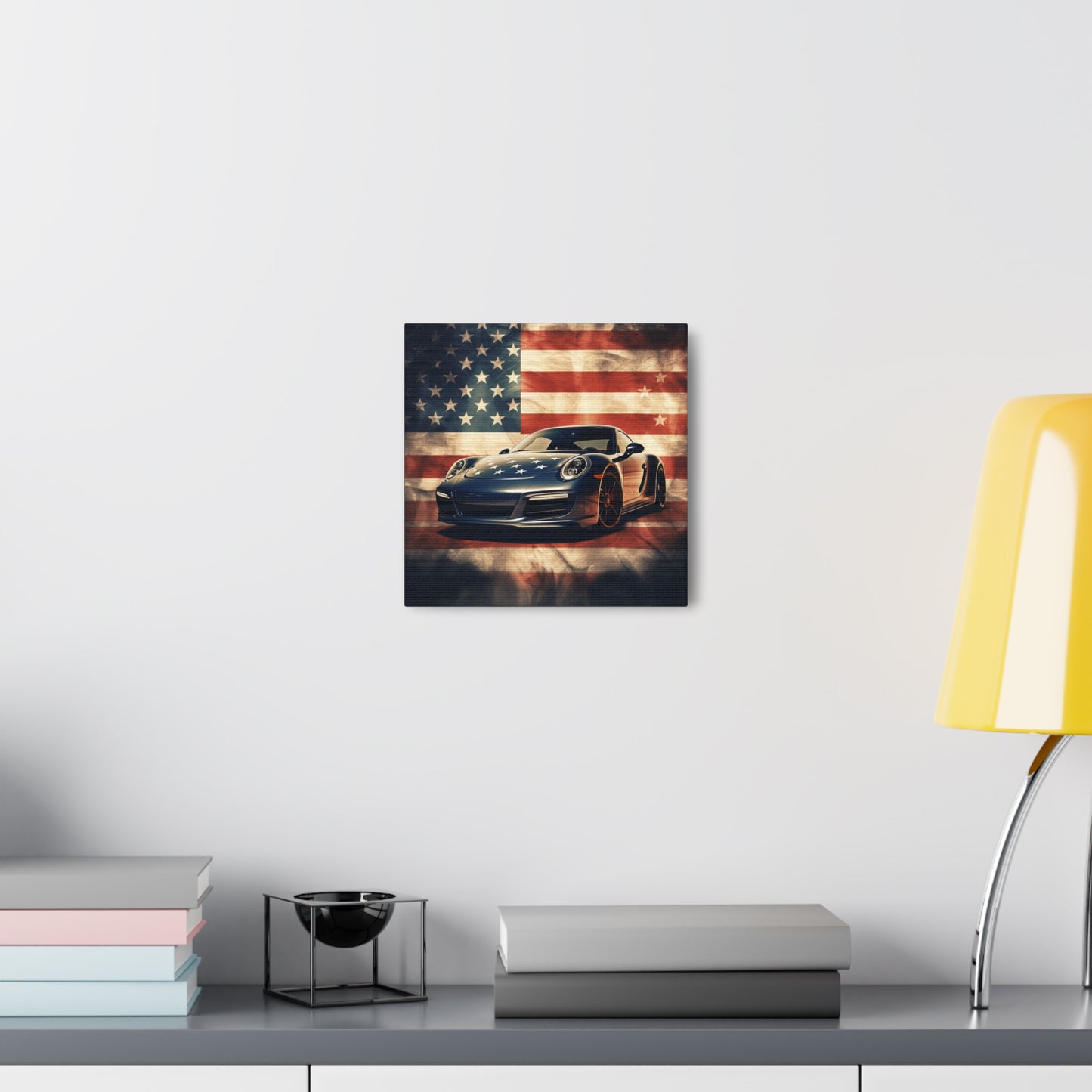 Canvas Gallery Wraps Abstract American Flag Background Porsche 3