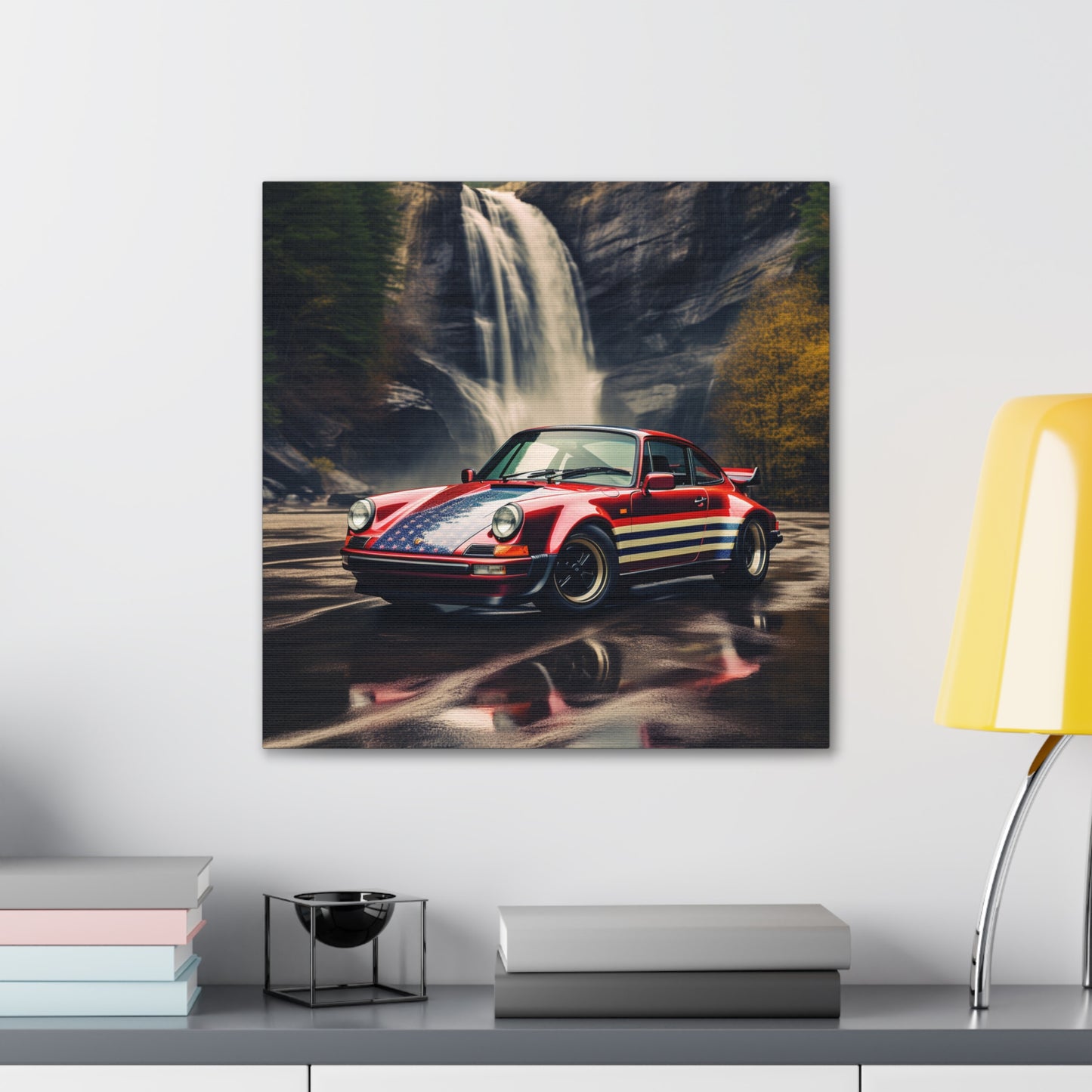 Canvas Gallery Wraps American Flag Porsche Abstract 1