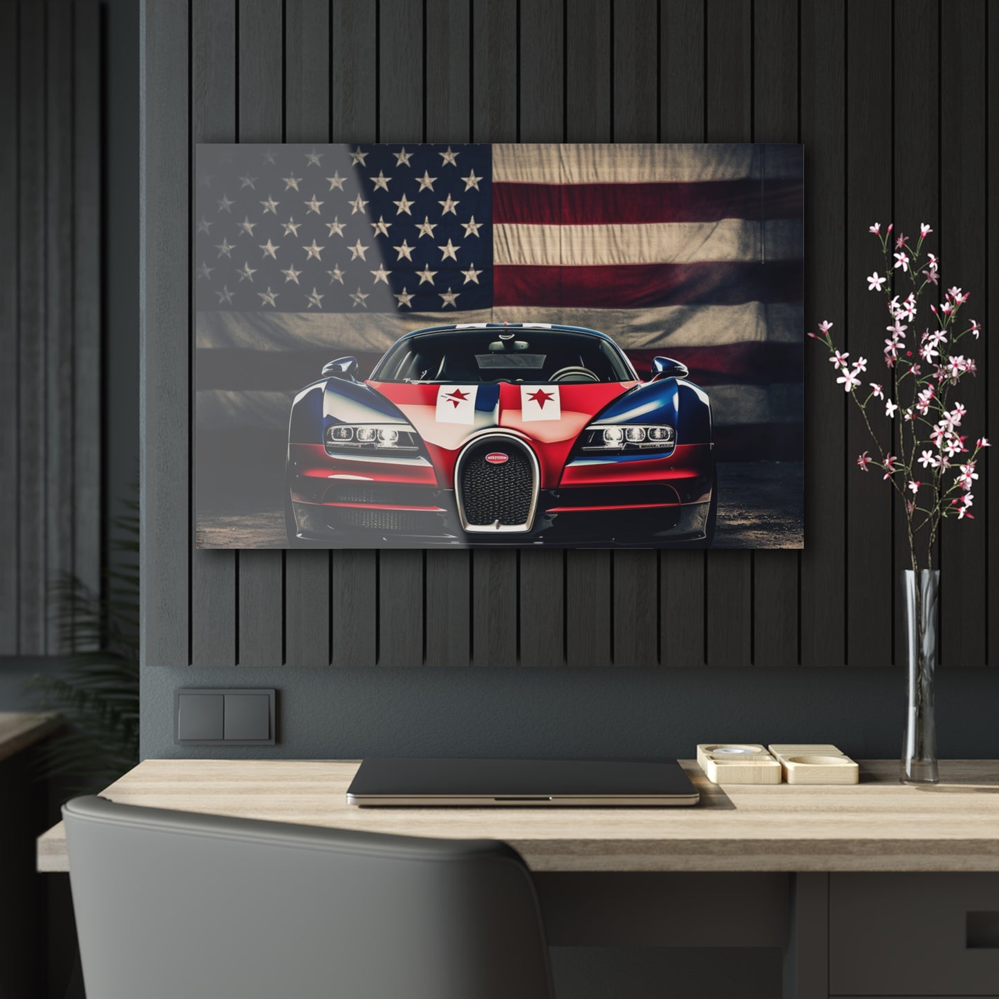 Acrylic Prints Bugatti American Flag 3