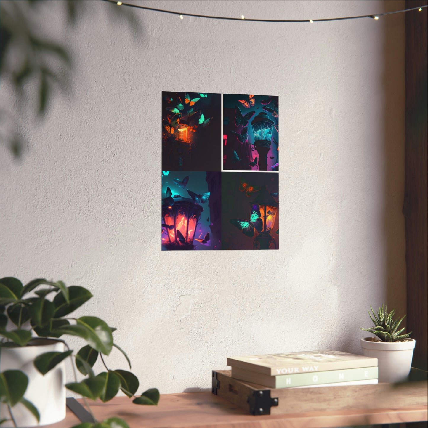 Premium Matte Vertical Posters Street Light Butterfly 5