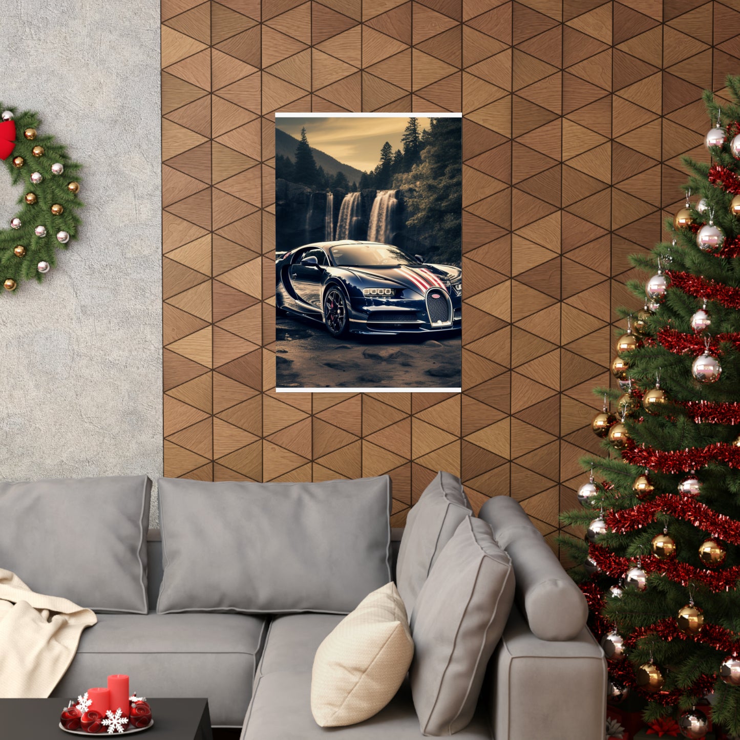 Premium Matte Vertical Posters Bugatti Waterfall 2