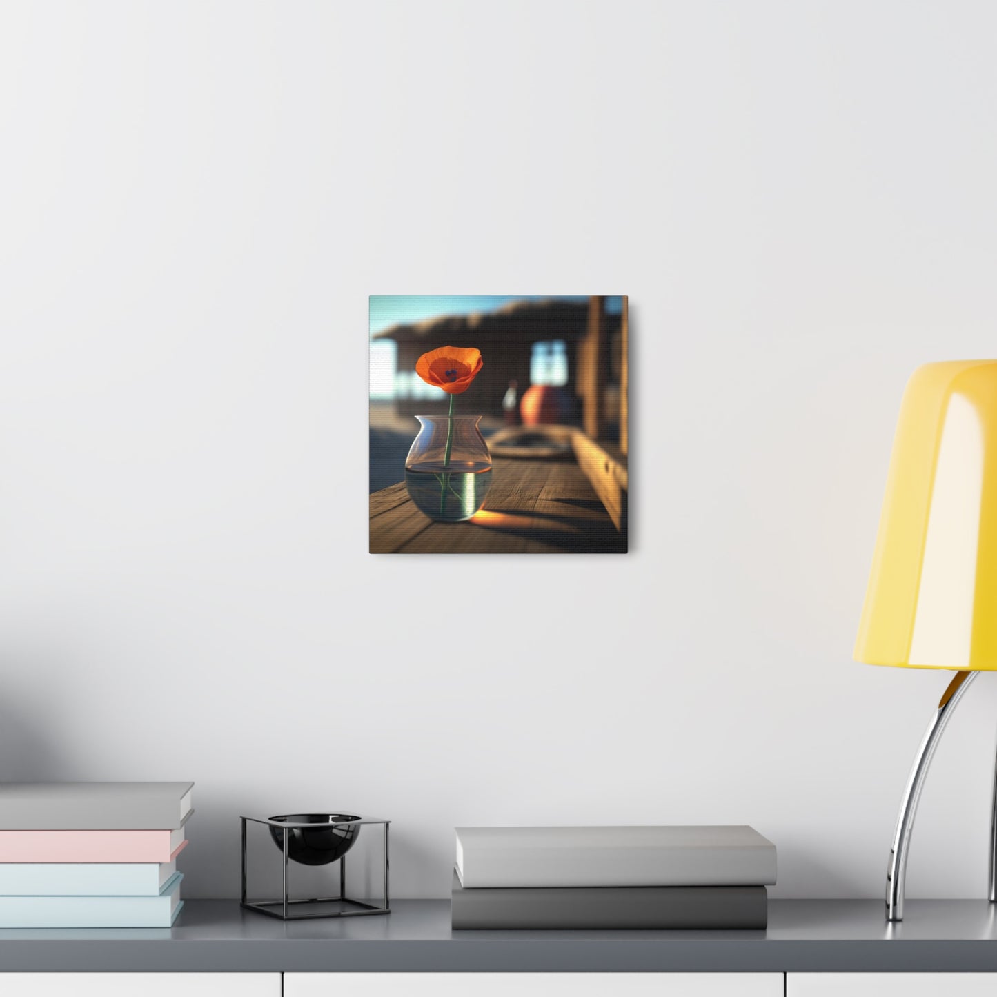Canvas Gallery Wraps Poppy in a Glass Vase 2