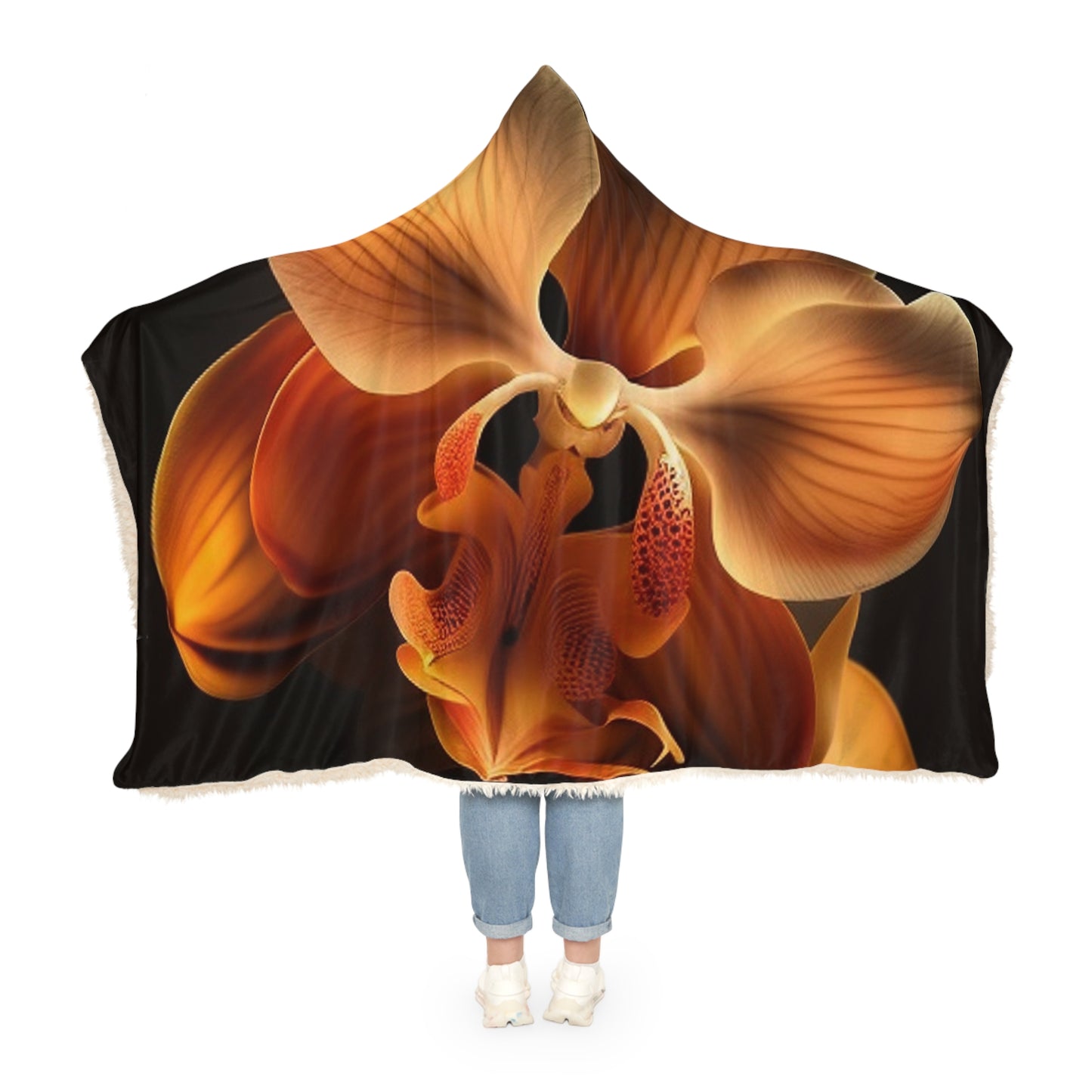 Snuggle Hooded Blanket Orange Orchid 2