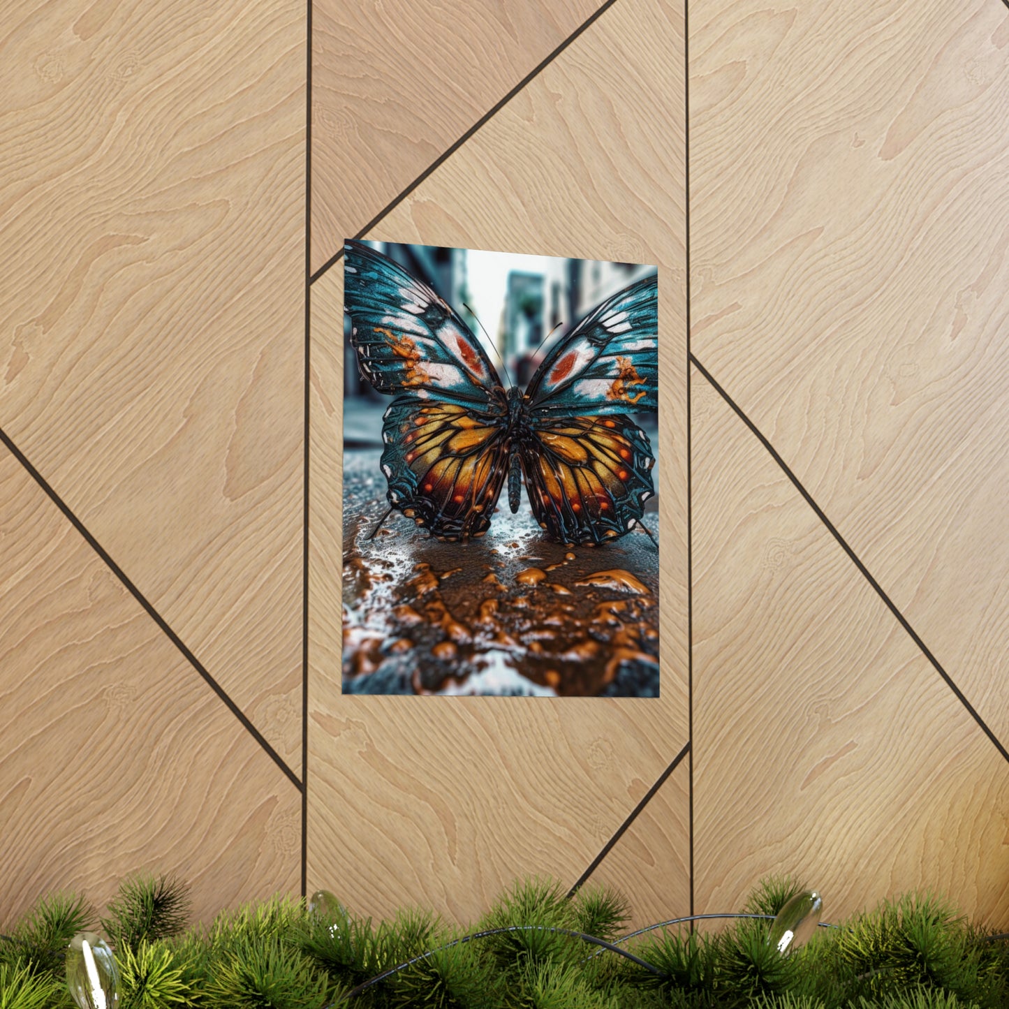 Premium Matte Vertical Posters Water Butterfly Street 3