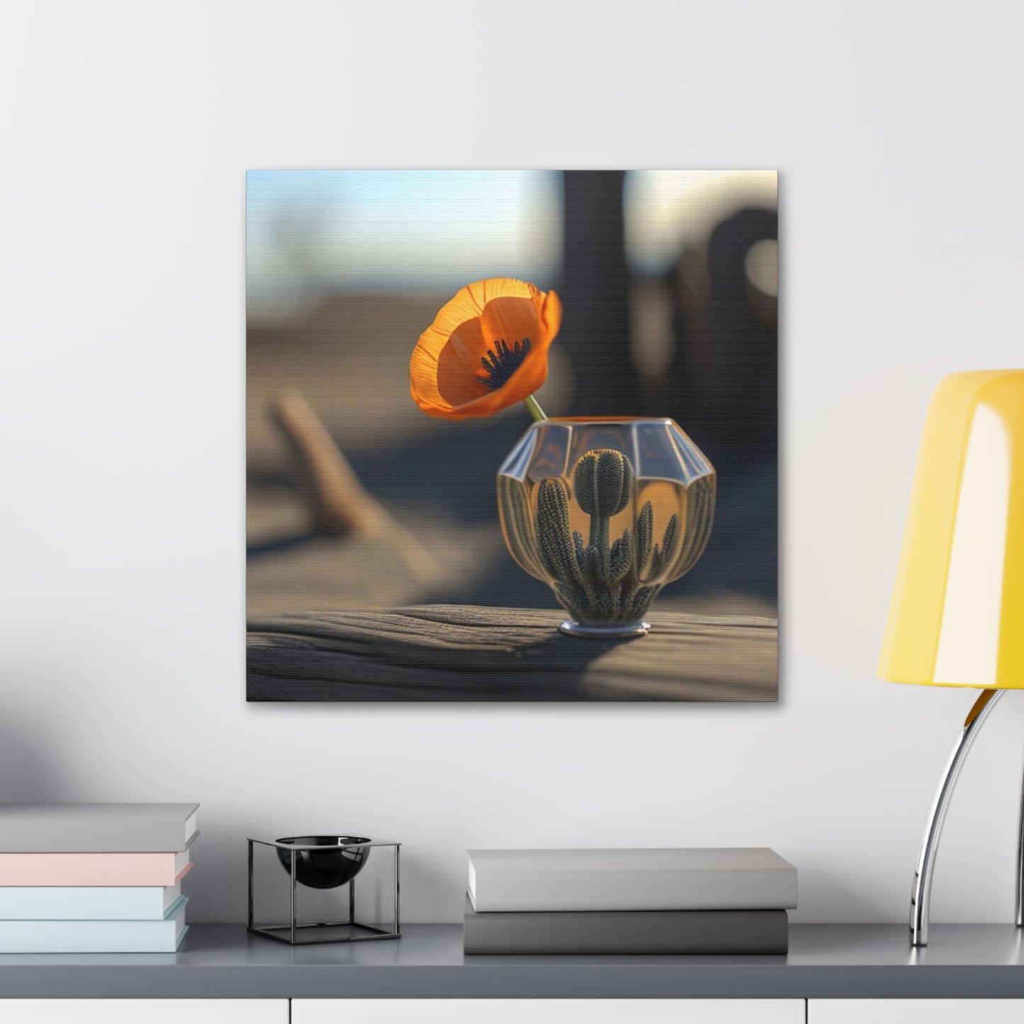 Canvas Gallery Wraps Orange Poppy in a Vase 2
