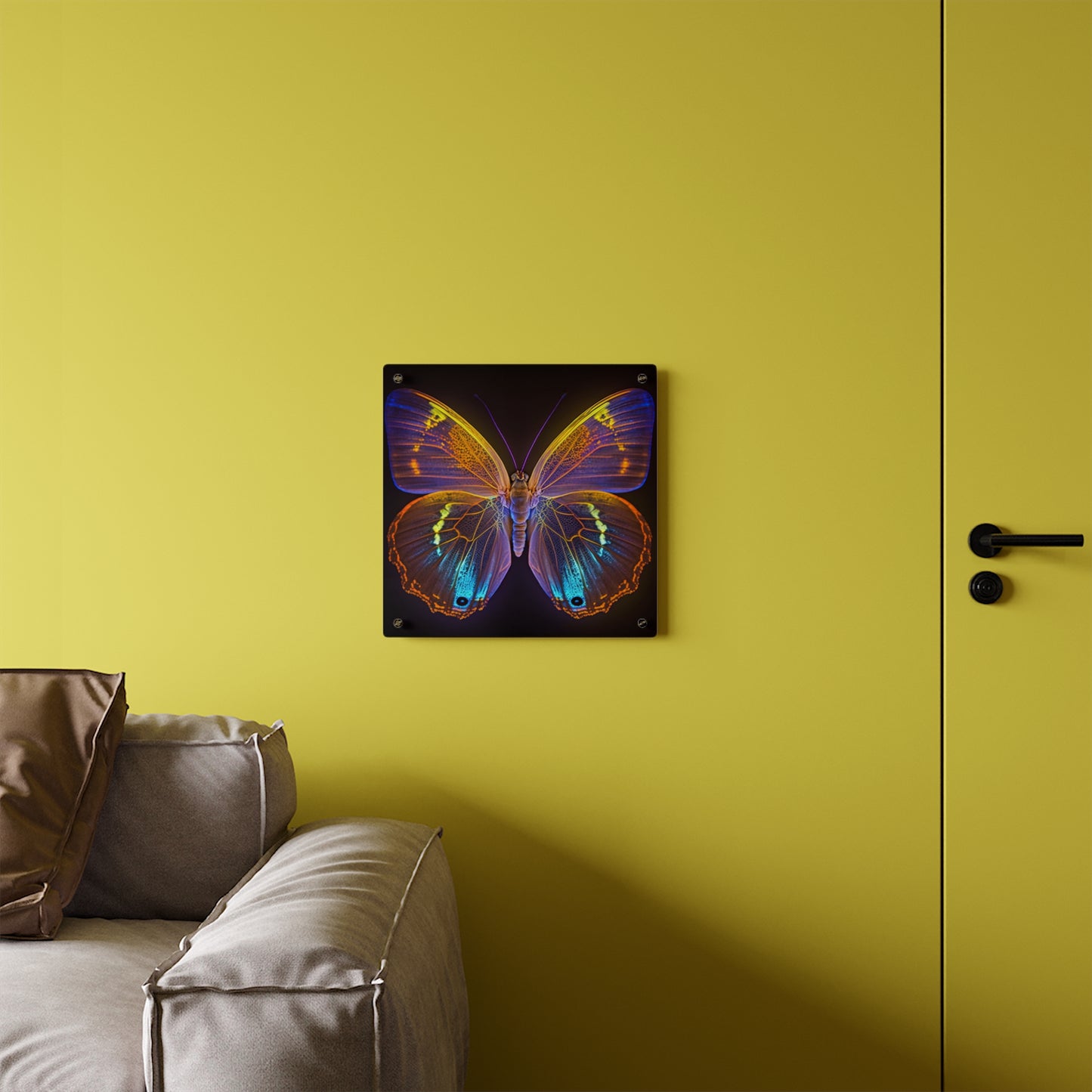 Acrylic Wall Art Panels Neon Butterfly Flair 2