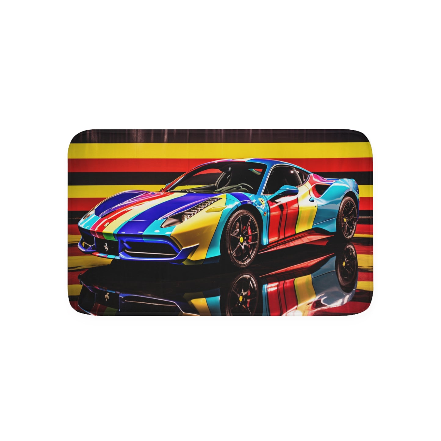 Memory Foam Bath Mat Hyper Colorfull Ferrari 2