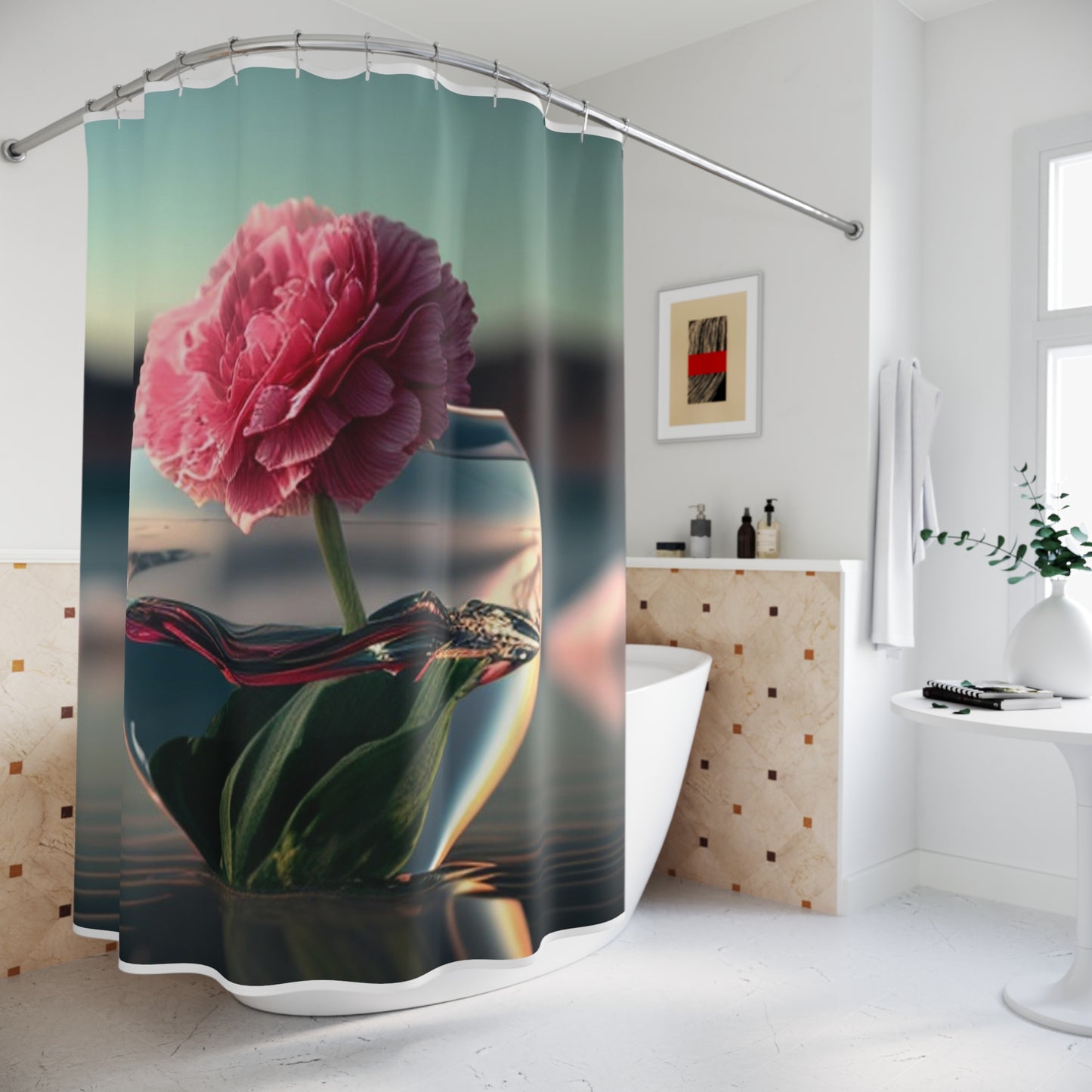 Polyester Shower Curtain Carnation 2