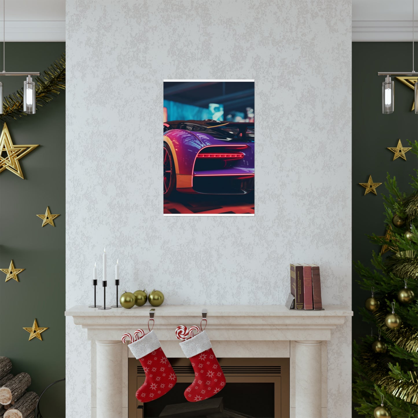 Premium Matte Vertical Posters Hyper Bugatti Neon Chiron 3