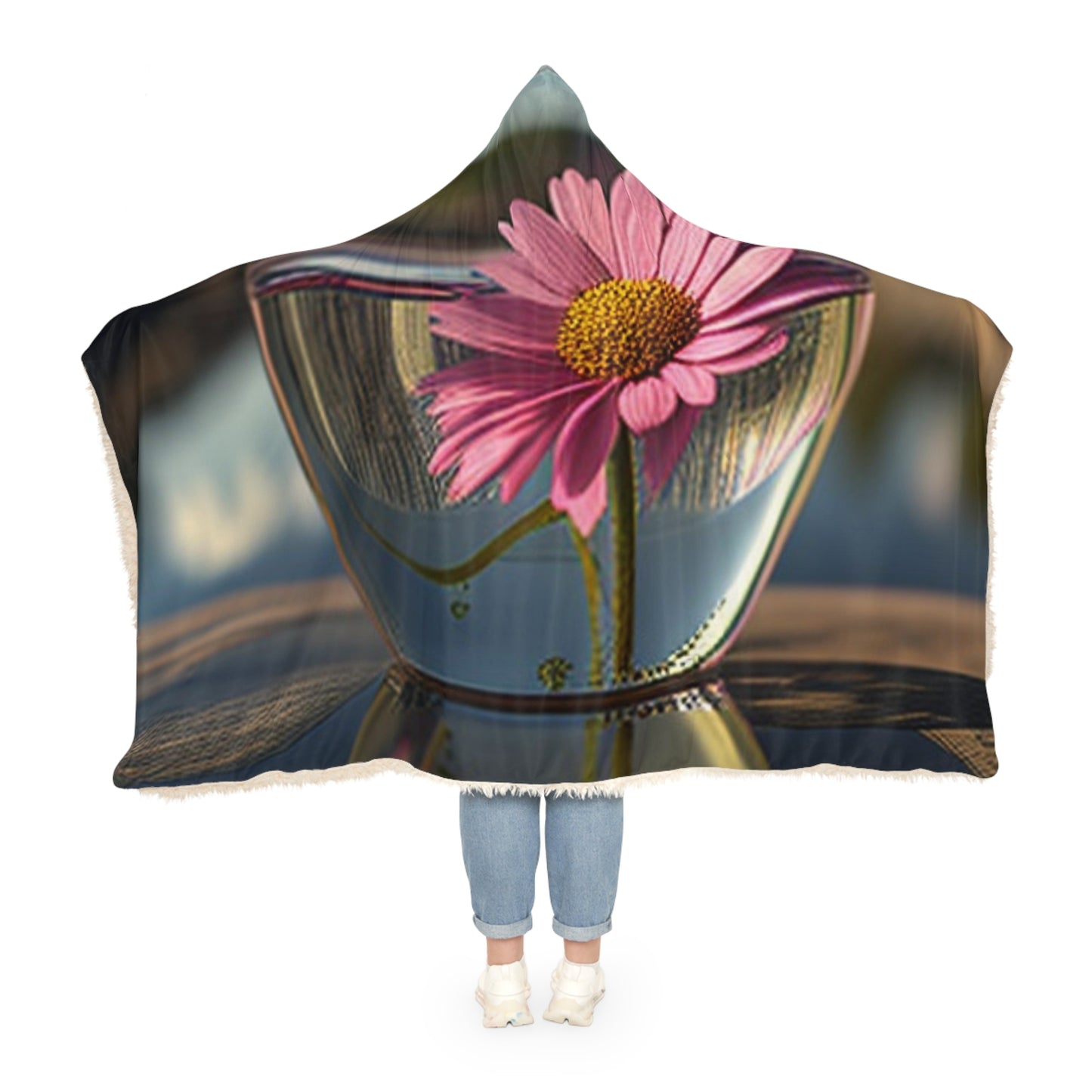 Snuggle Hooded Blanket Pink Daisy 3
