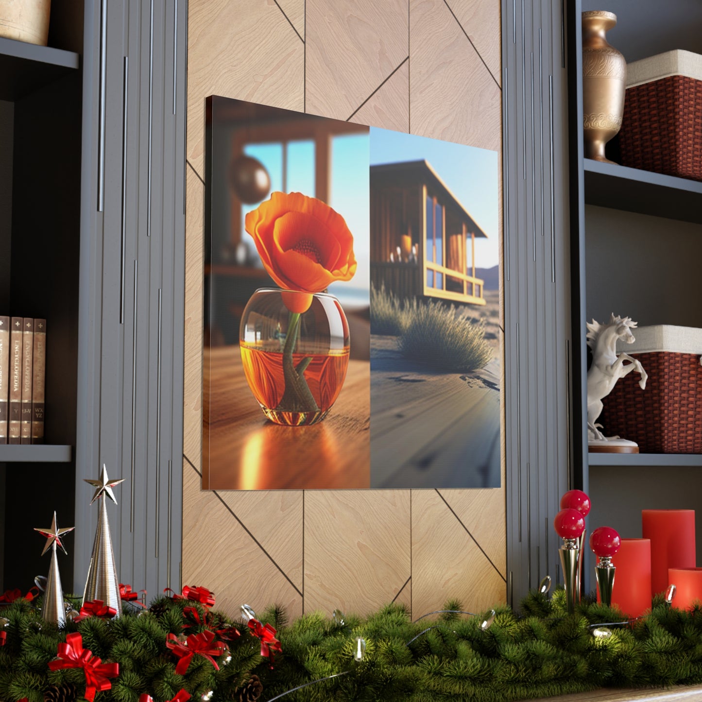 Canvas Gallery Wraps Poppy in a Glass Vase 3