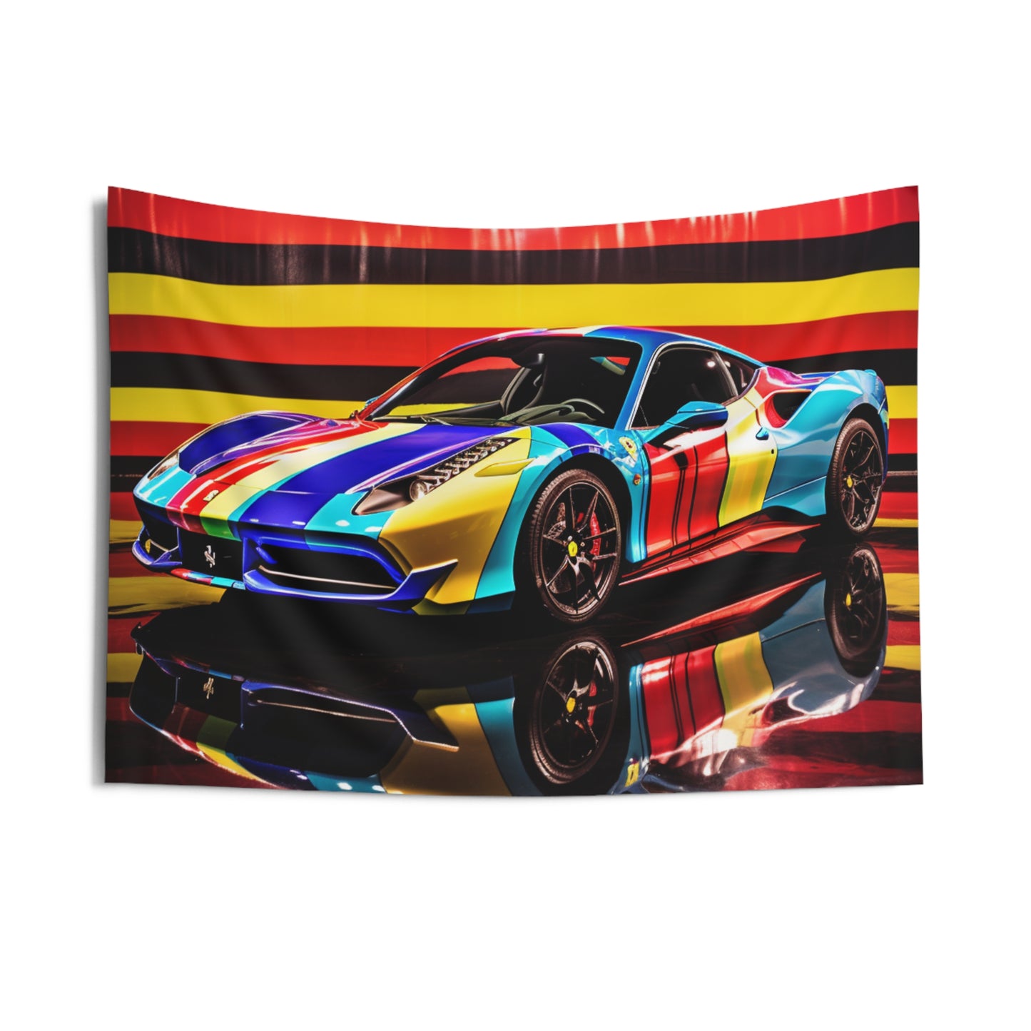 Indoor Wall Tapestries Hyper Colorfull Ferrari 2