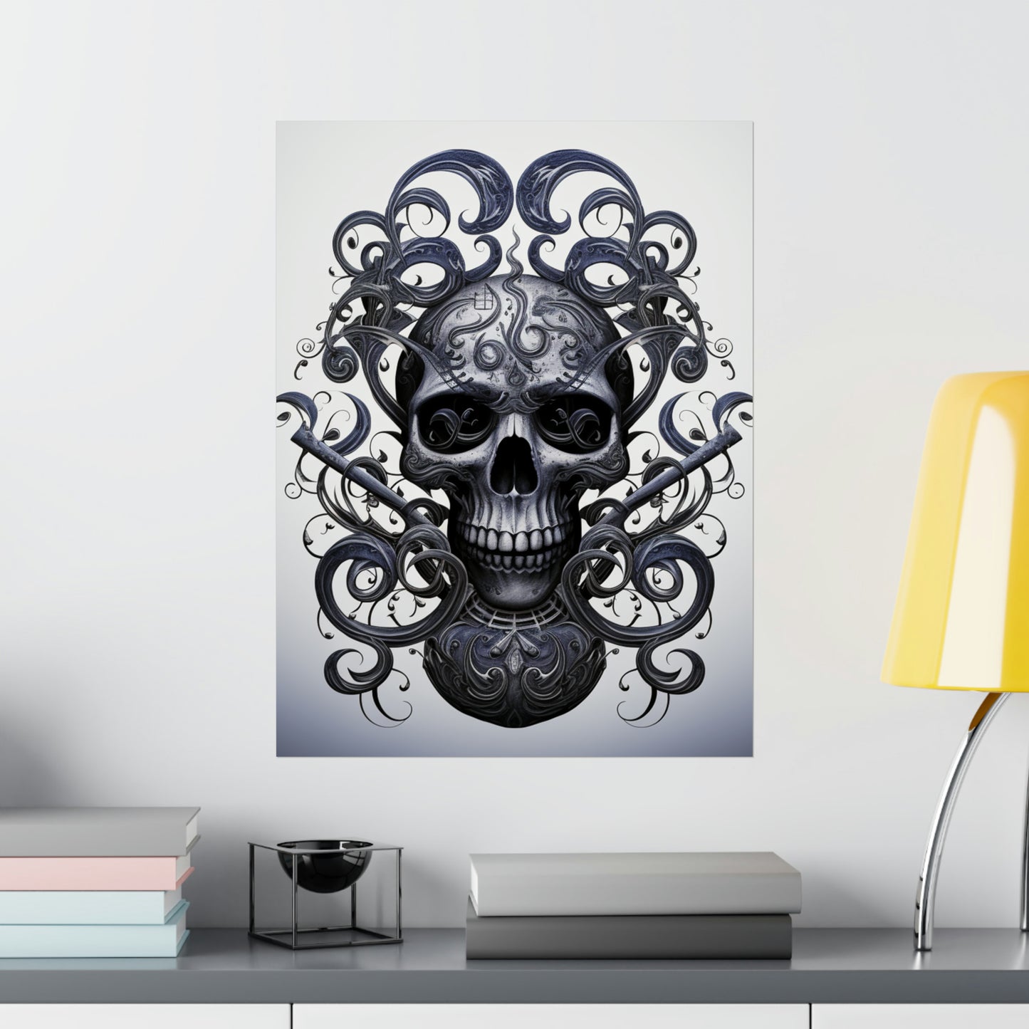 Premium Matte Vertical Posters Skull Treble Clef 1