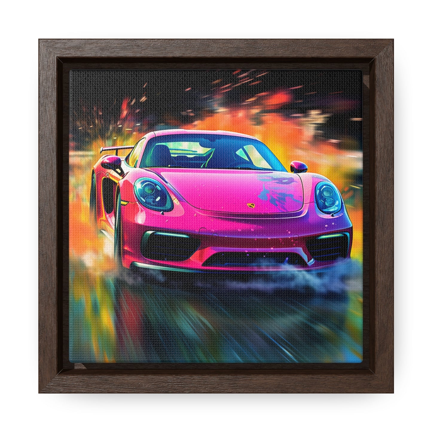 Gallery Canvas Wraps, Square Frame Pink Porsche water fusion 4