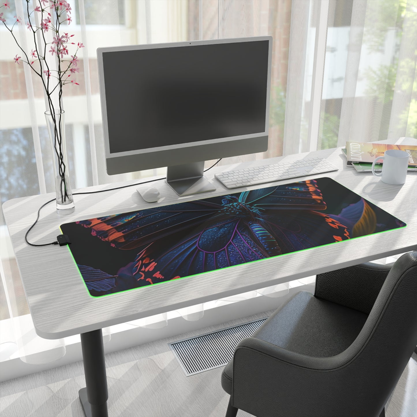 LED Gaming Mouse Pad Hue Neon Butterfly 3